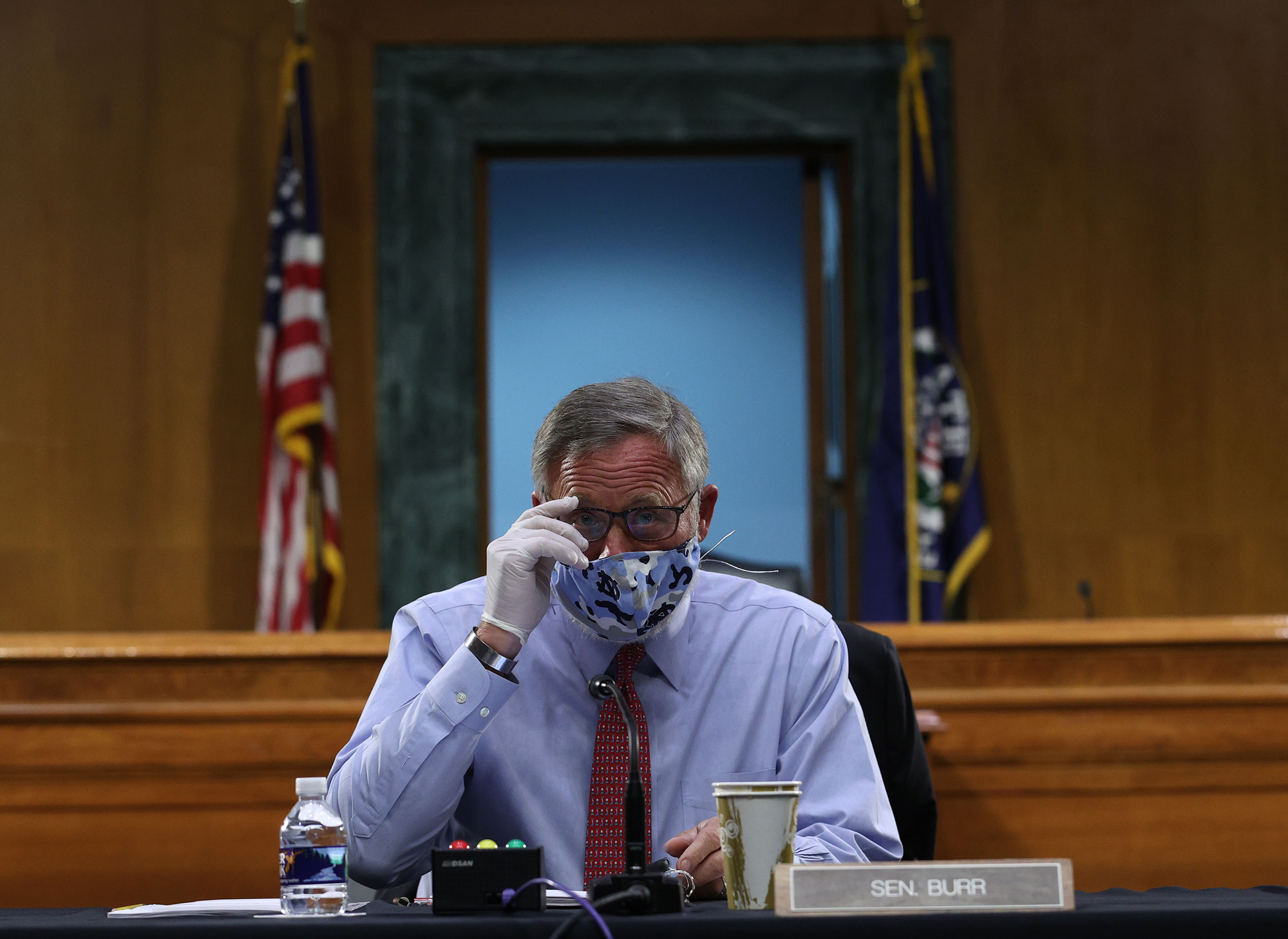 Sen. Richard Burr (R-NC) attends a Senate Health, Education, Labor and Pensions Committee hearing on Capitol Hill on May 12 in Washington.