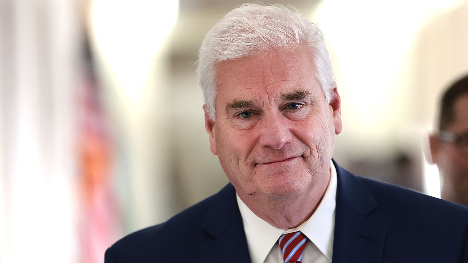 Emmer arrives to a House Republican caucus meeting at the US Capitol on October 13, in Washington, DC.