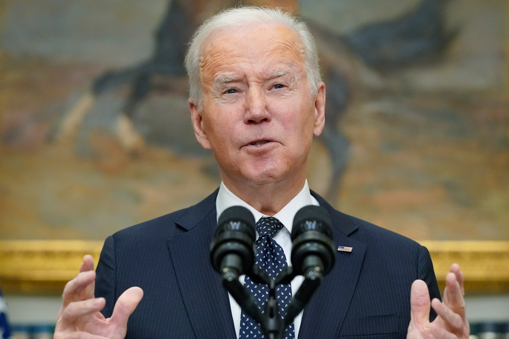 President Biden delivers remarks on Russia and Ukraine from the White House on Feb. 18.
