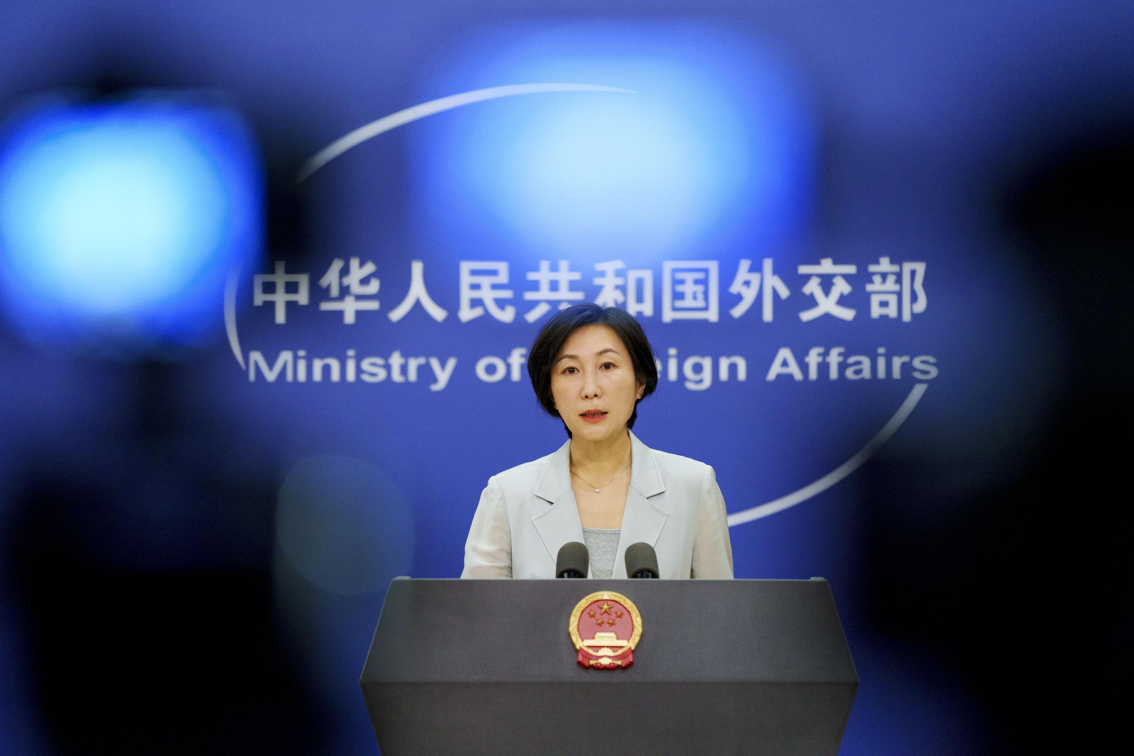 Foreign ministry spokesperson Mao Ning attends a press conference in Beijing, on September 8. 