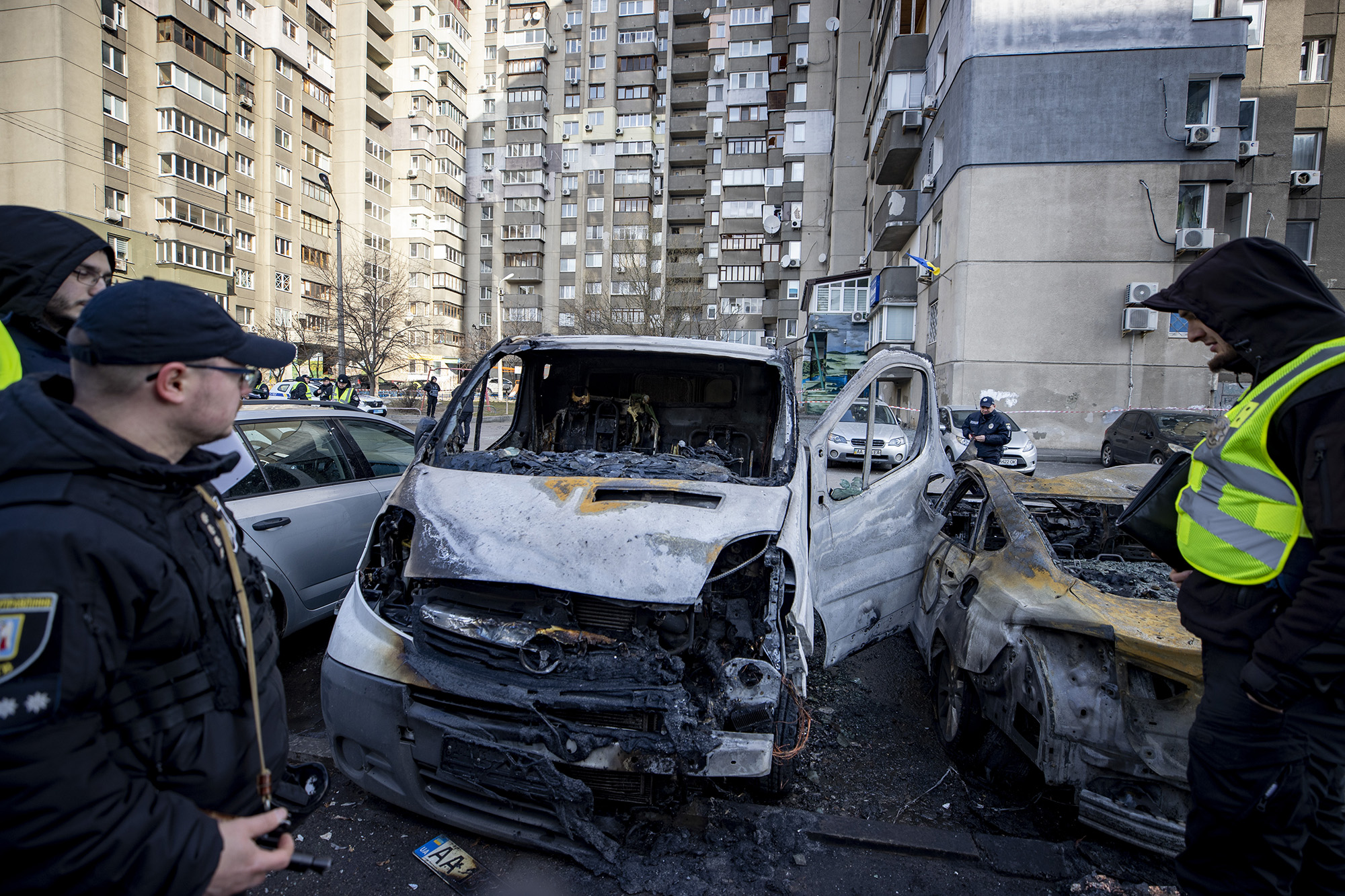Aftermath of missile attacks in Kyiv, Ukraine, on March 9.