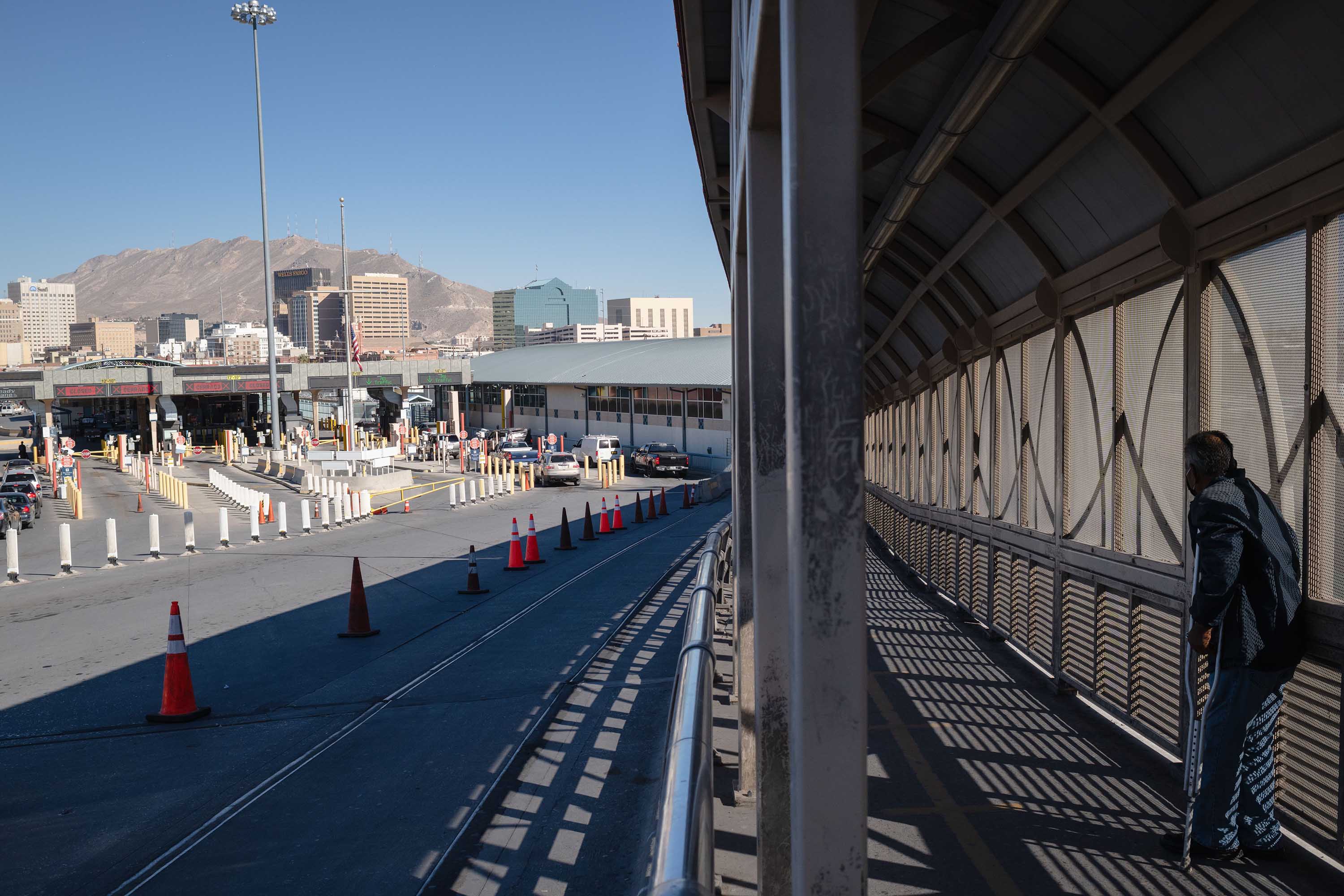 The Paso Del Norte International Bridge between El Paso, Texas and Ciudad Juárez in Mexico is seen on November 16.