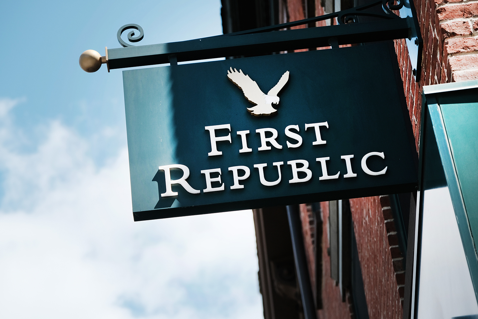 A sign for a First Republic bank branch is seen in Manhattan on April 24 in New York City. 