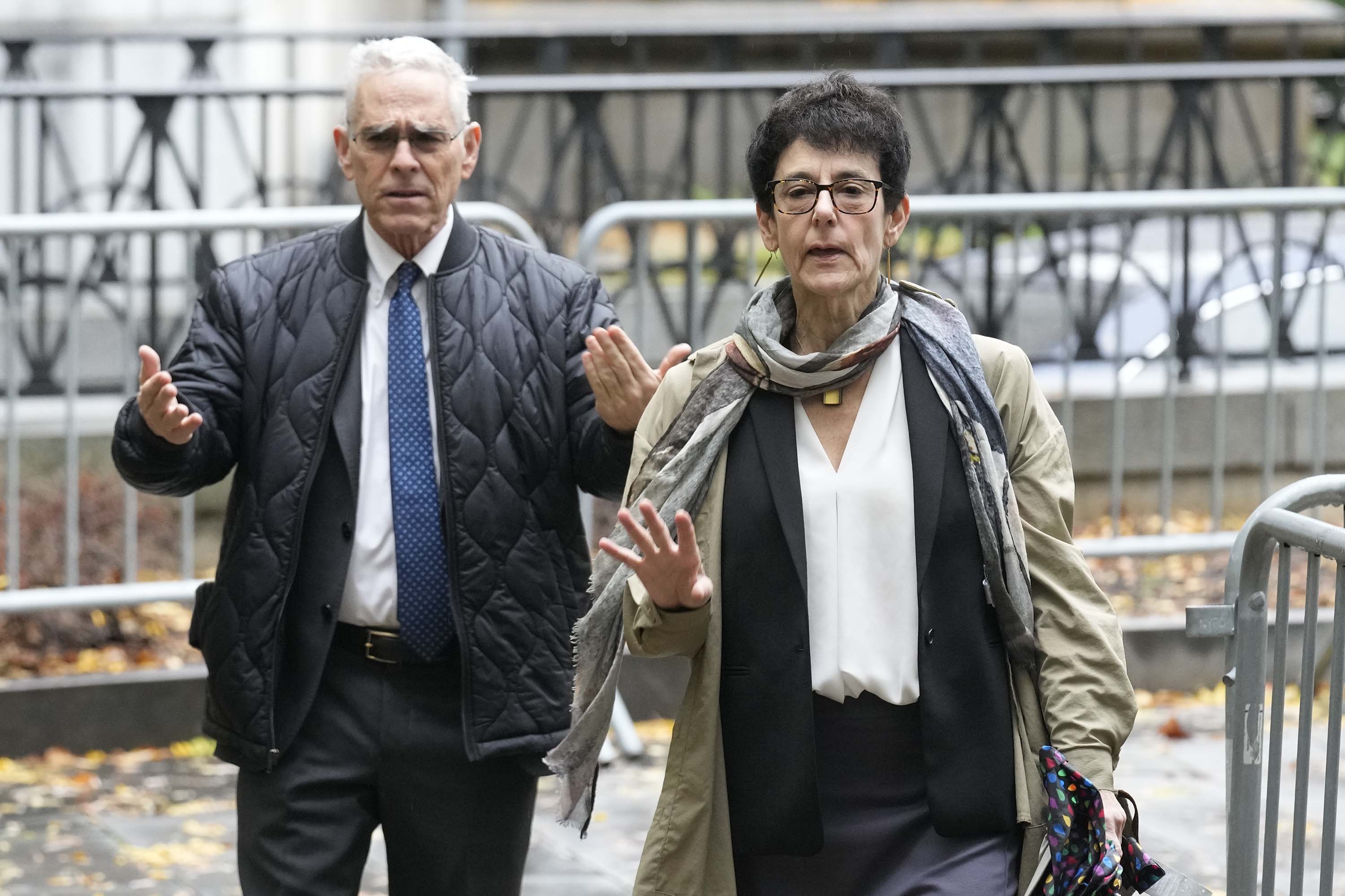 Joseph Bankman and Barbara Fried, parents of FTX founder Sam Bankman-Fried, arrive to Manhattan federal court in New York, on October 30.