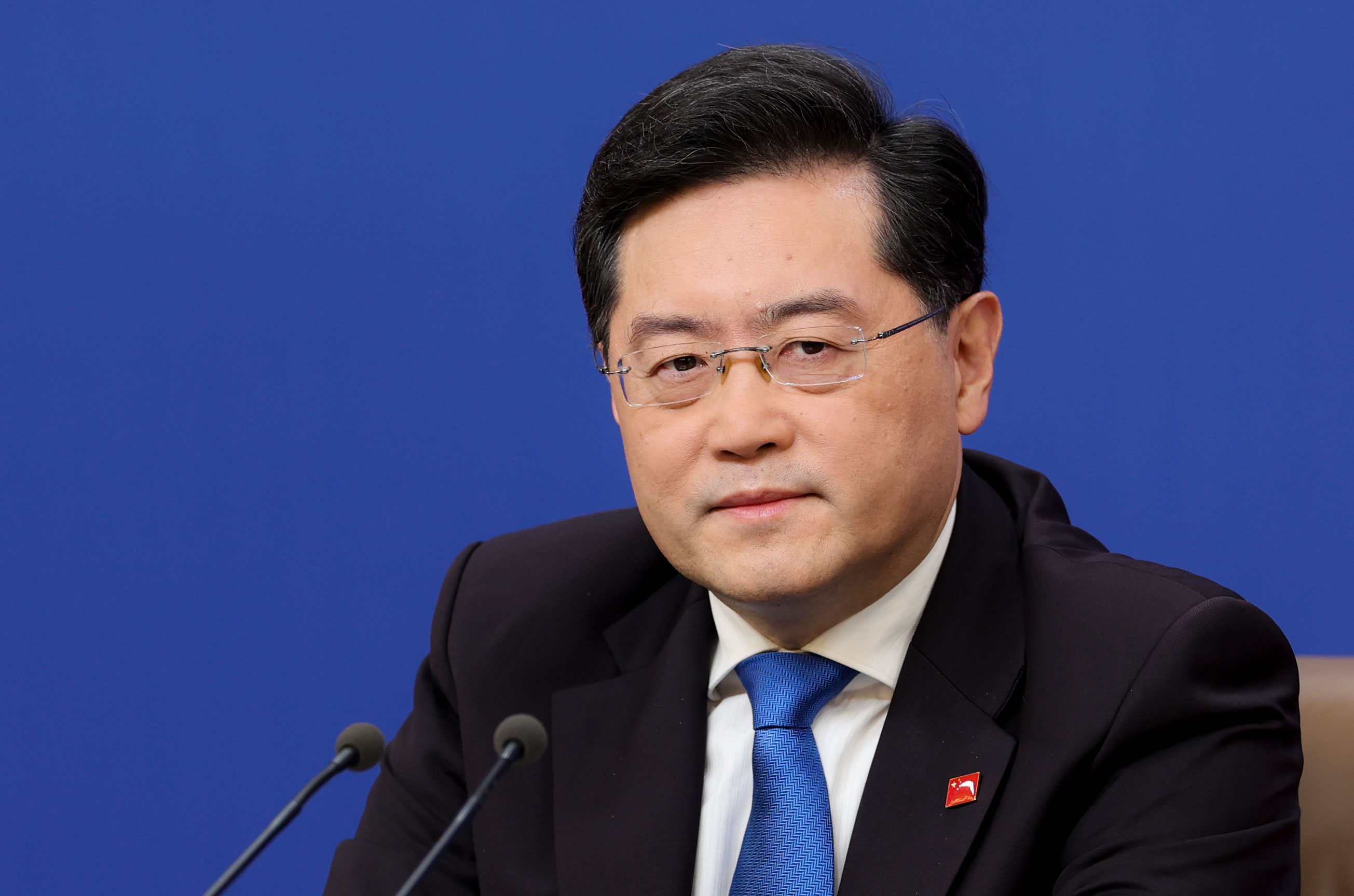China's Foreign Minister Qin Gang attends a news conference in Beijing on March 7. 