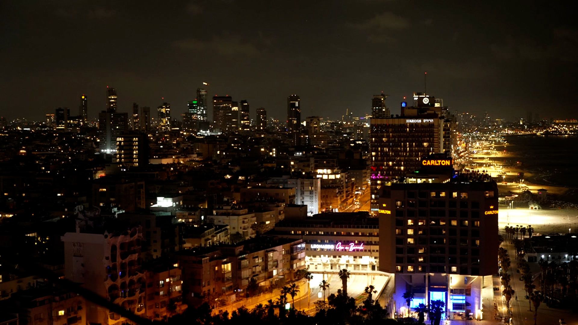 The skyline of Tel Aviv, Israel, is seen on April 13.