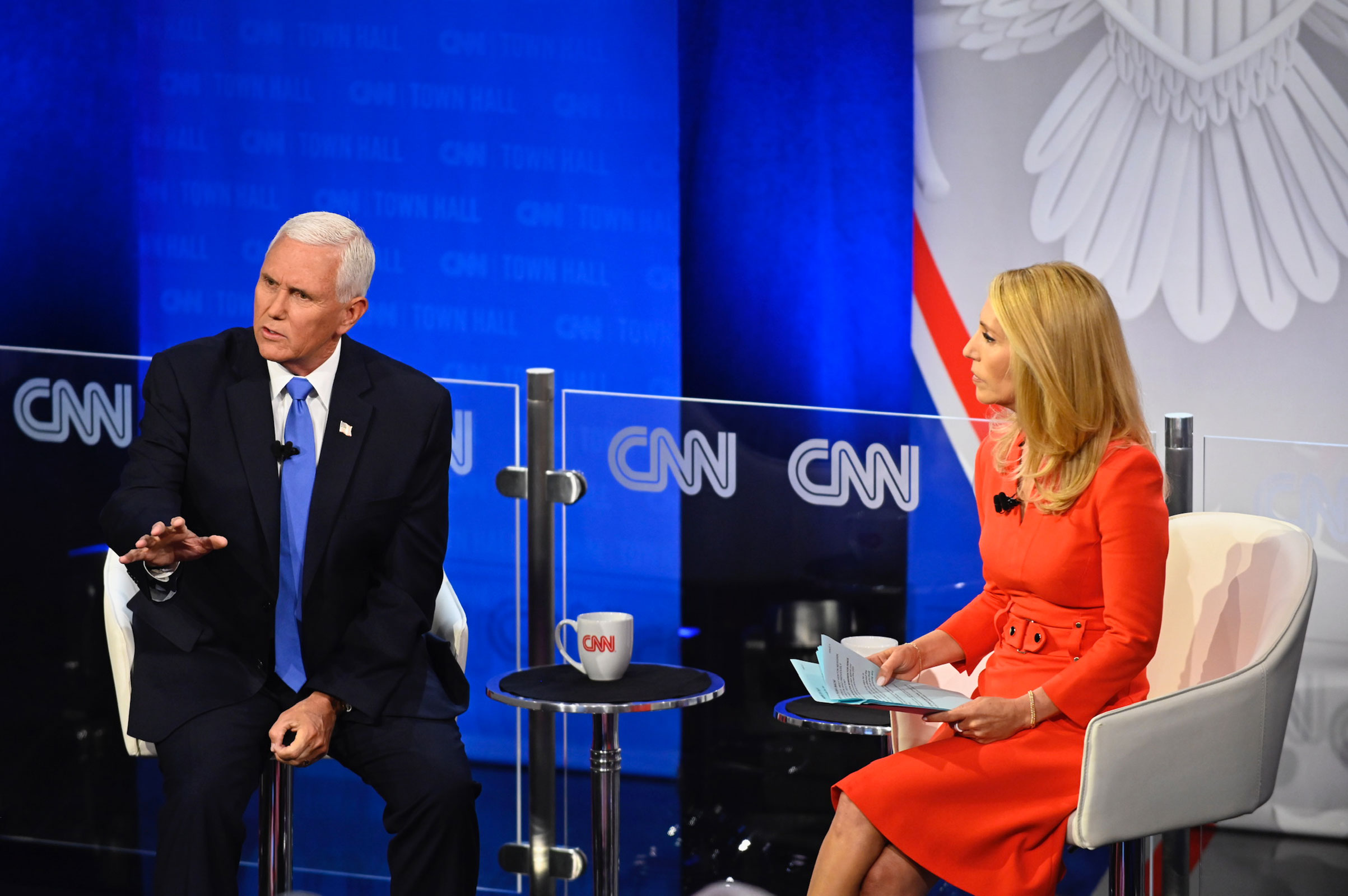 Former Vice President Mike Pence participates in a CNN Republican Presidential Town Hall moderated by CNN’s Dana Bash at Grand View University in Des Moines, Iowa, on Wednesday, June 7.