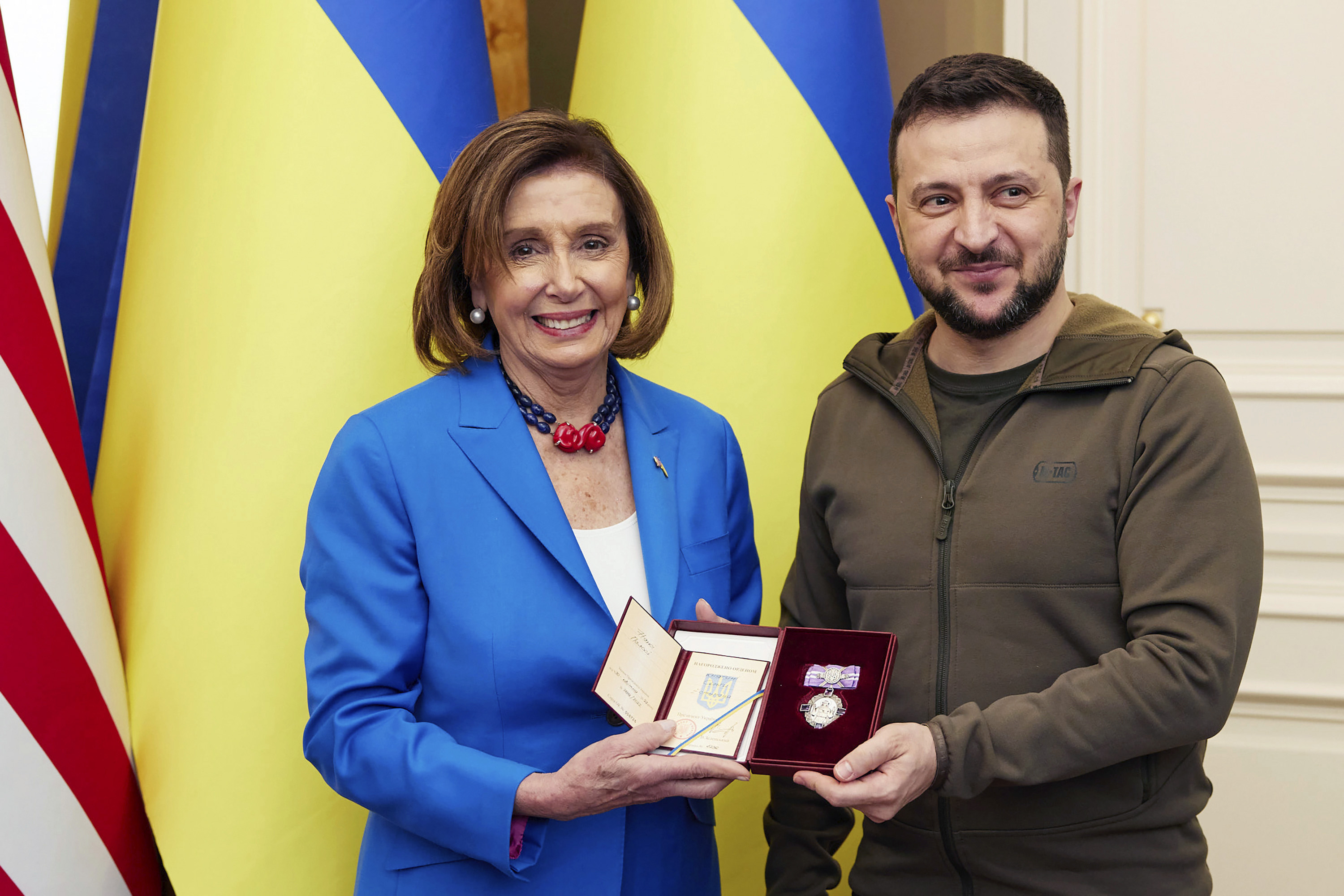 Zelensky awards the Order of Princess Olga to Pelosi for her "significant personal contribution" to strengthening Ukrainian and American ties.