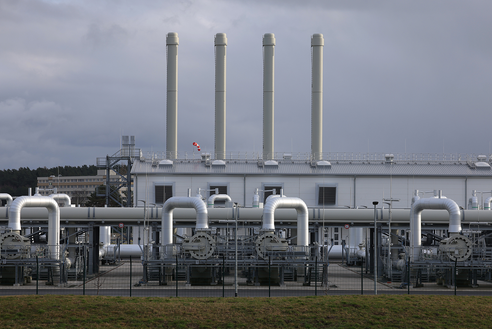 The receiving station of the Nord Stream 2 gas pipeline, Lubmin, Germany, on February 2. (Sean Gallup/Getty Images)