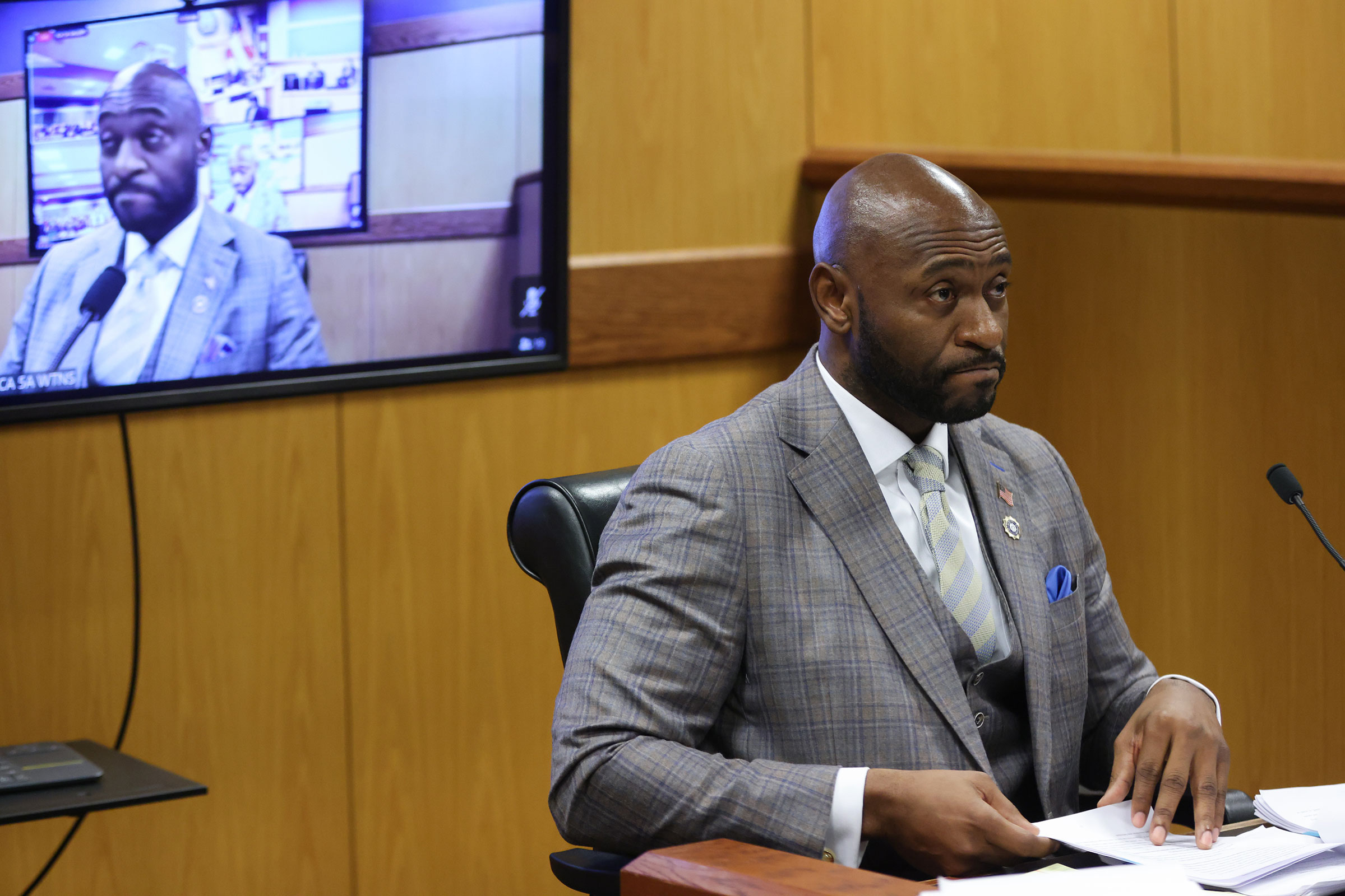 Fulton County Special Prosecutor Nathan Wade testifies on February 15, in Atlanta.