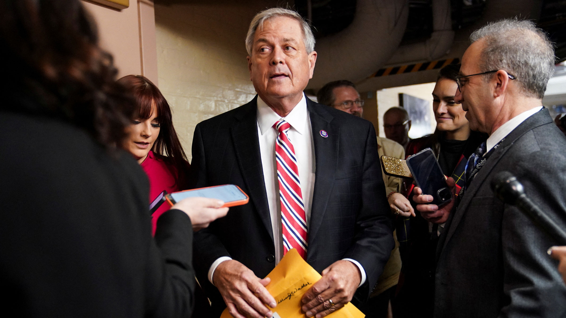 US Rep. Ralph Norman talks to reporters on Tuesday.