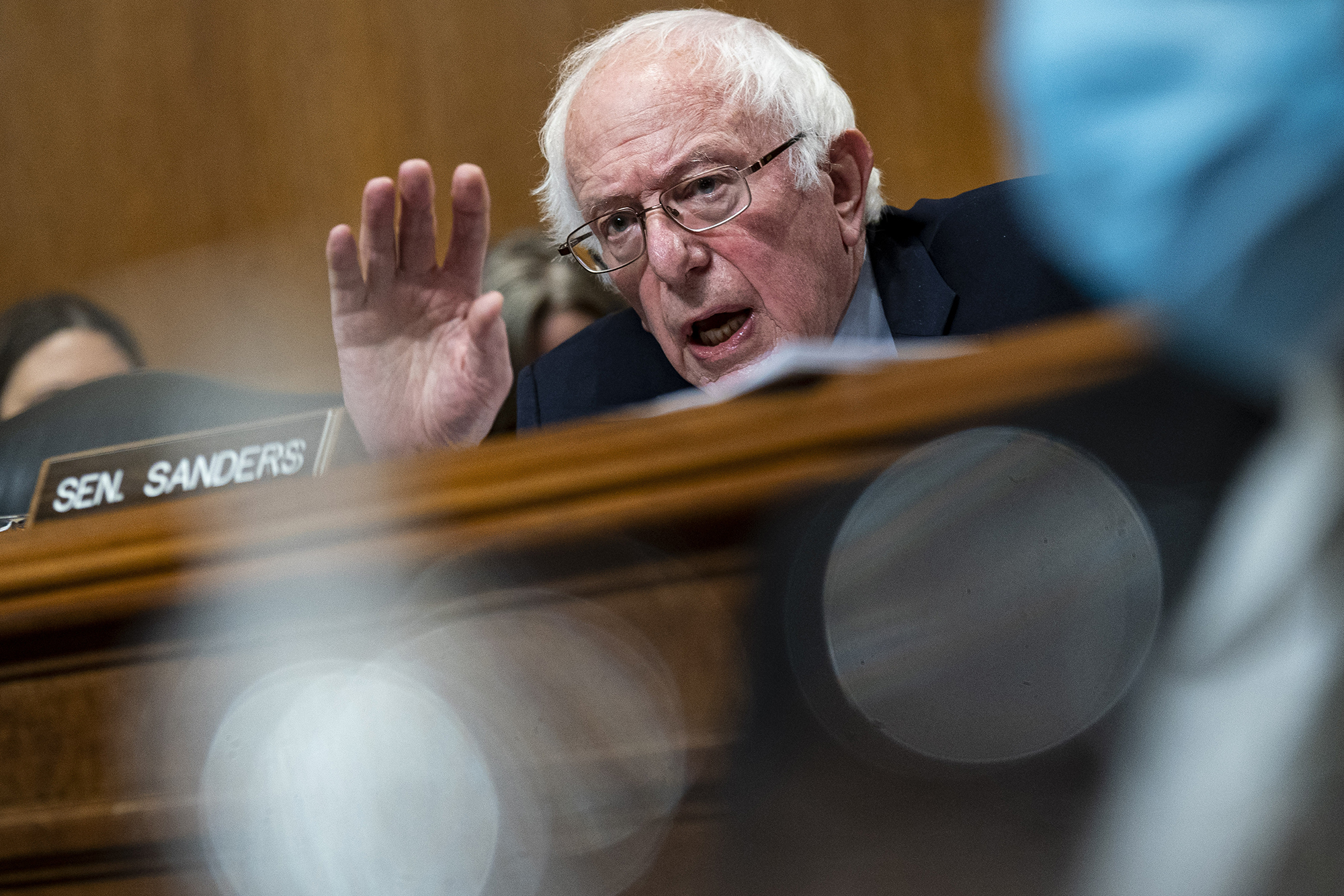 Senator Bernie Sanders, an independent from Vermont, speaks during a Senate Environment and Public Works Committee hearing in Washington, DC, on Thursday, March 9. 