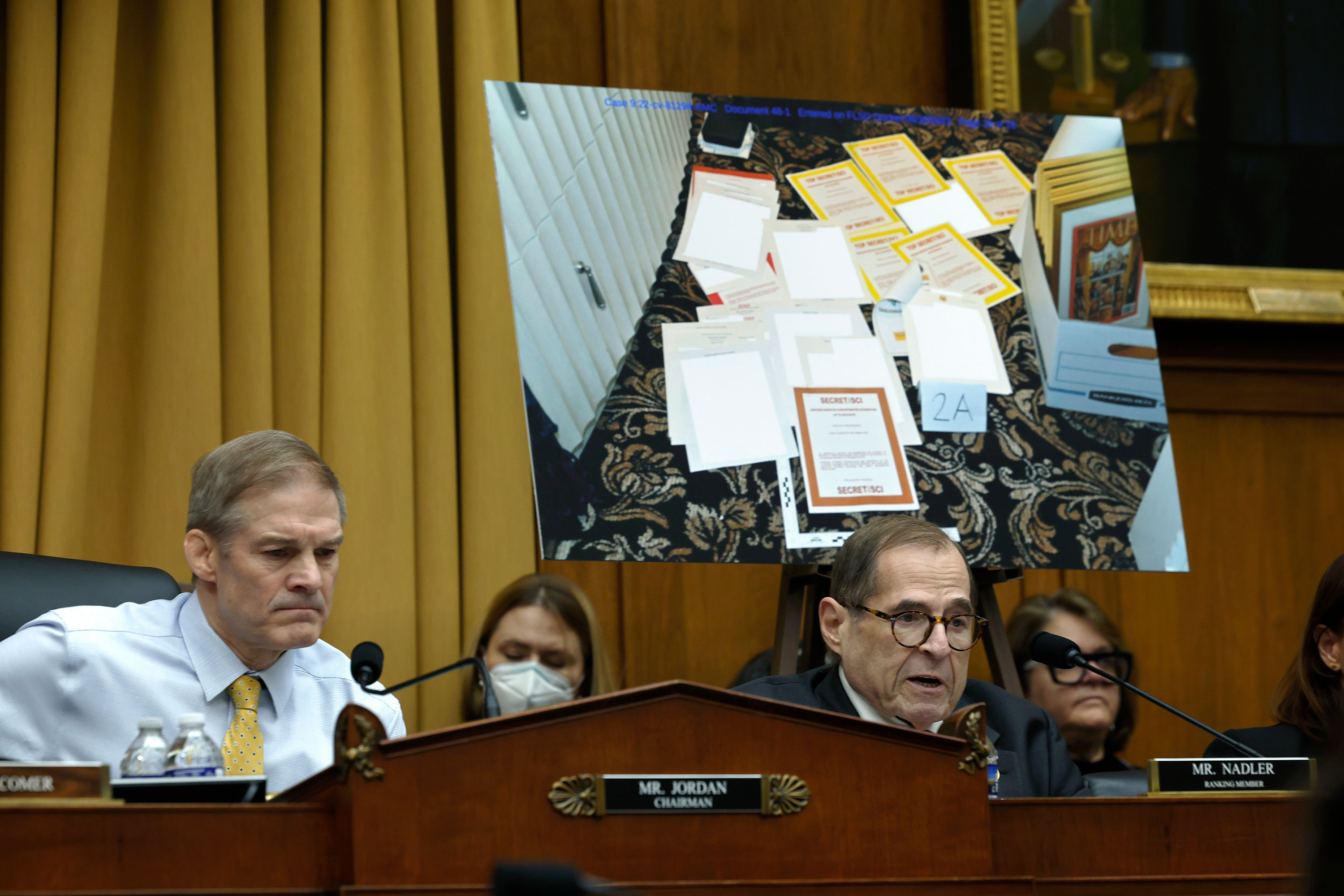 Rep. Jerry Nadler, right, speaks during the hearing on Tuesday.