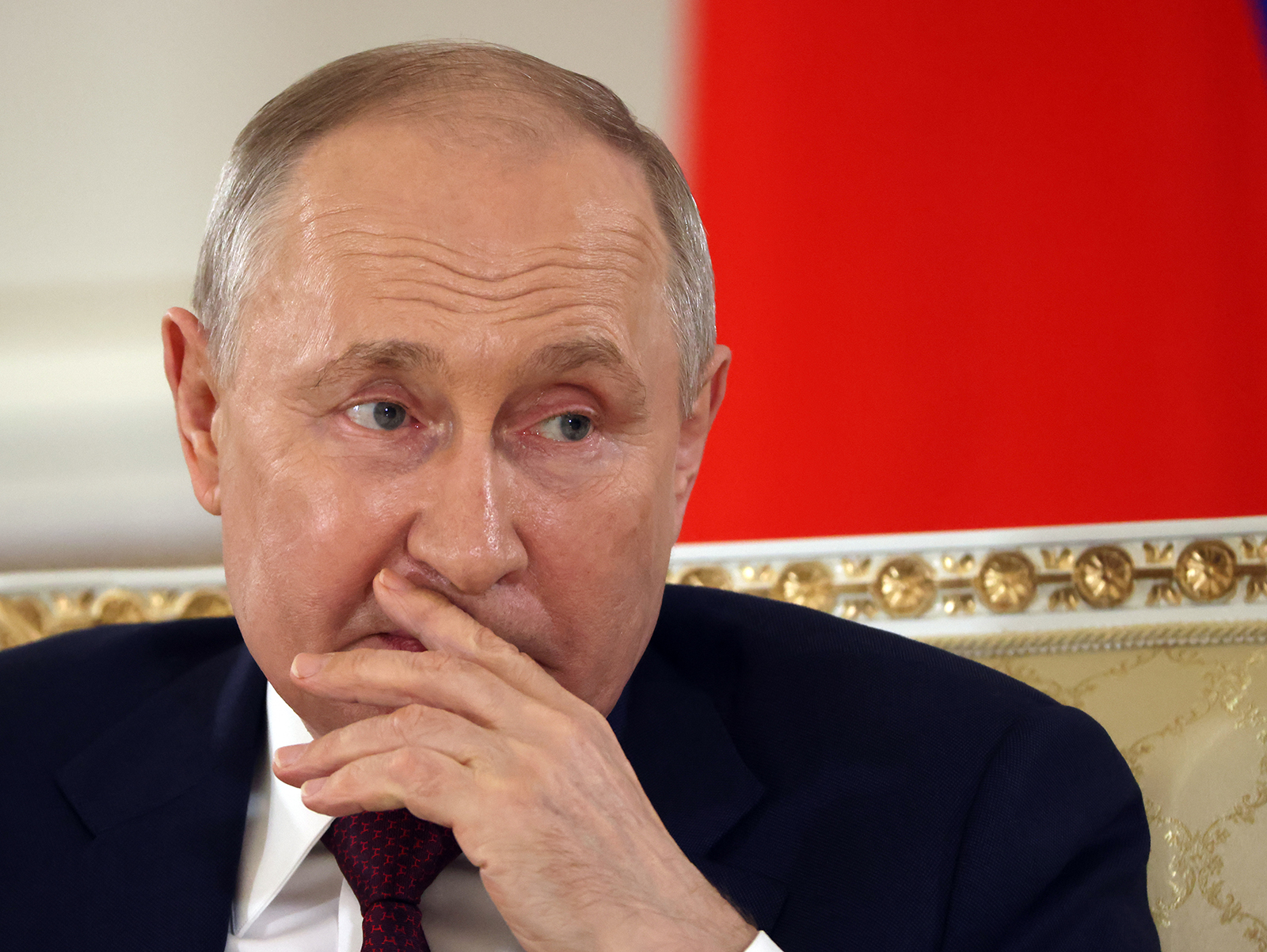 Vladimir Putin speaks during a press conference in Saint Petersburg, Russia on July 29.