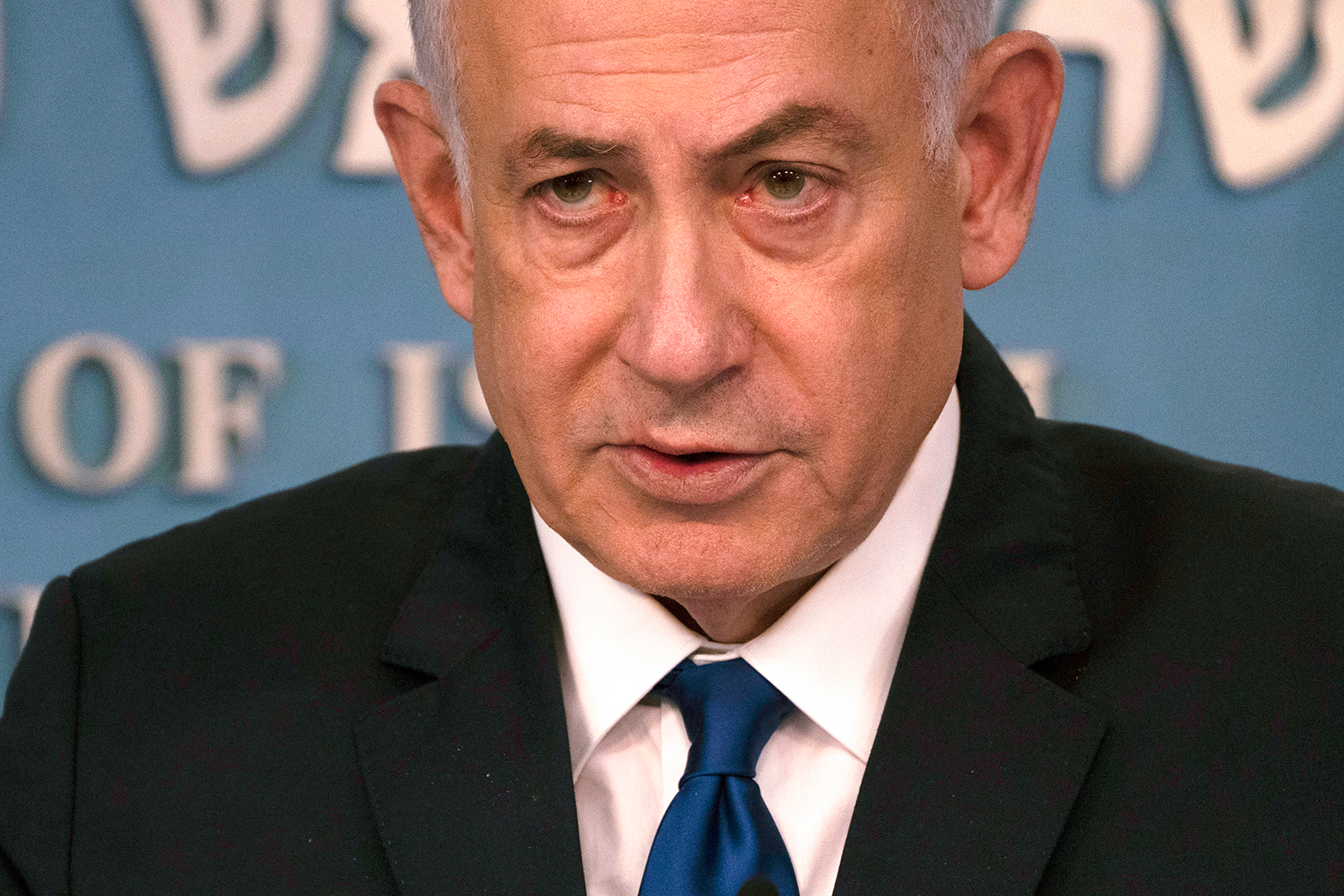 Benjamin Netanyahu delivers a speech in Jerusalem, on March 17.