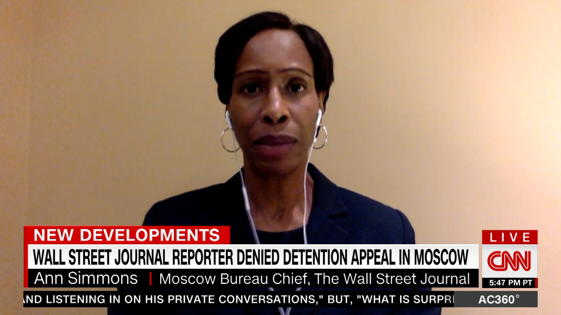 Ann Simmons, Wall Street Journal Moscow bureau chief, says it was good to see her colleague “despite the fact that we saw him in a glass box and in the courtroom.”
