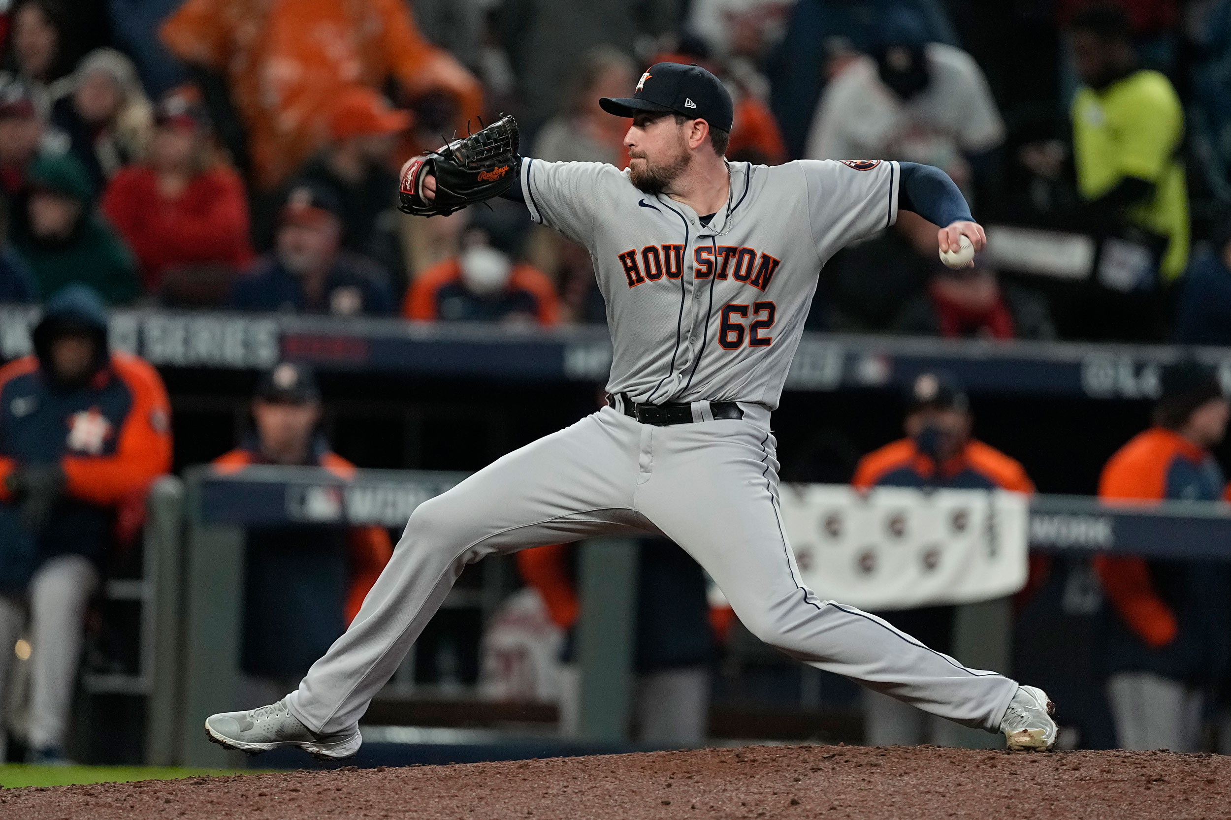 Houston Astros pitcher Blake Taylor throws during the fourth inning.