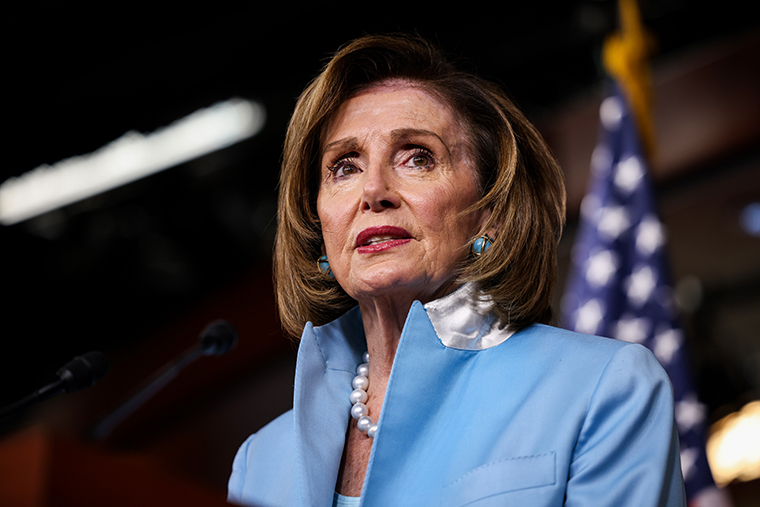 House Speaker Nancy Pelosi (D-CA) speaks at her weekly news conference at the Capitol building on August 06, 2021 in Washington, DC. 