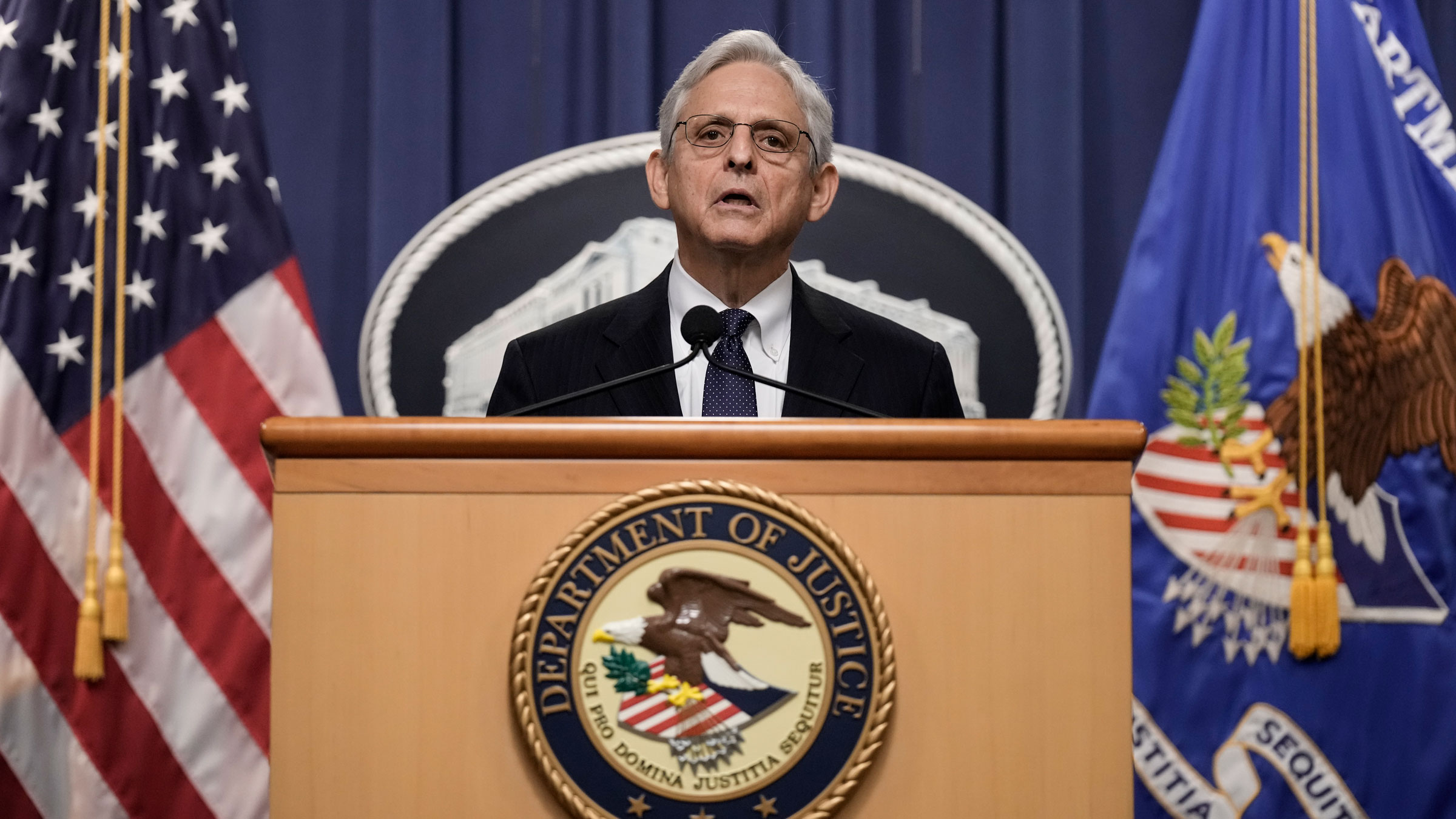Attorney General Merrick Garland delivers a statement on Thursday.