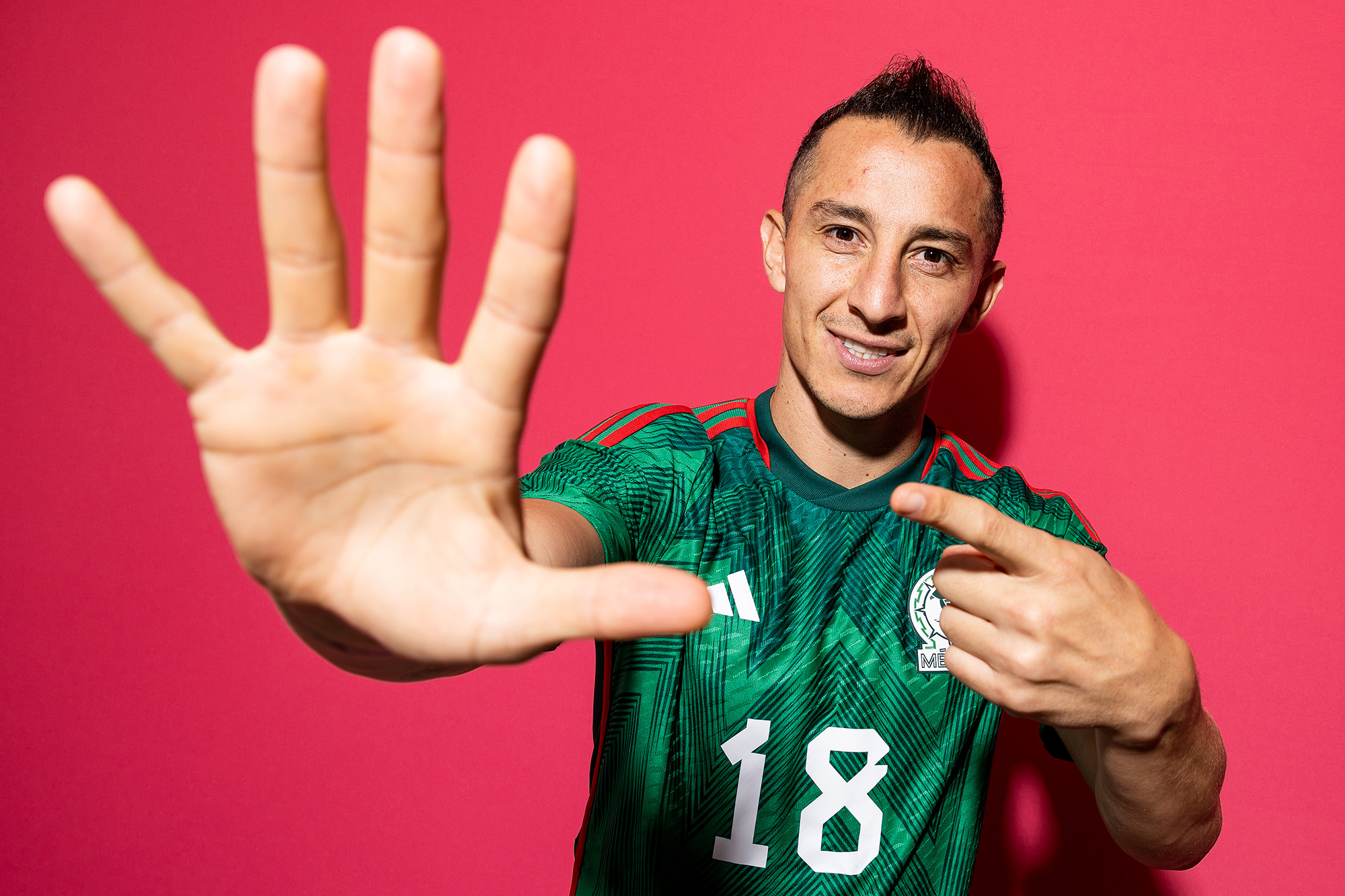 Andres Guardado of Mexico poses during the official FIFA World Cup Qatar 2022 portrait session on November 18, in Doha, Qatar. 