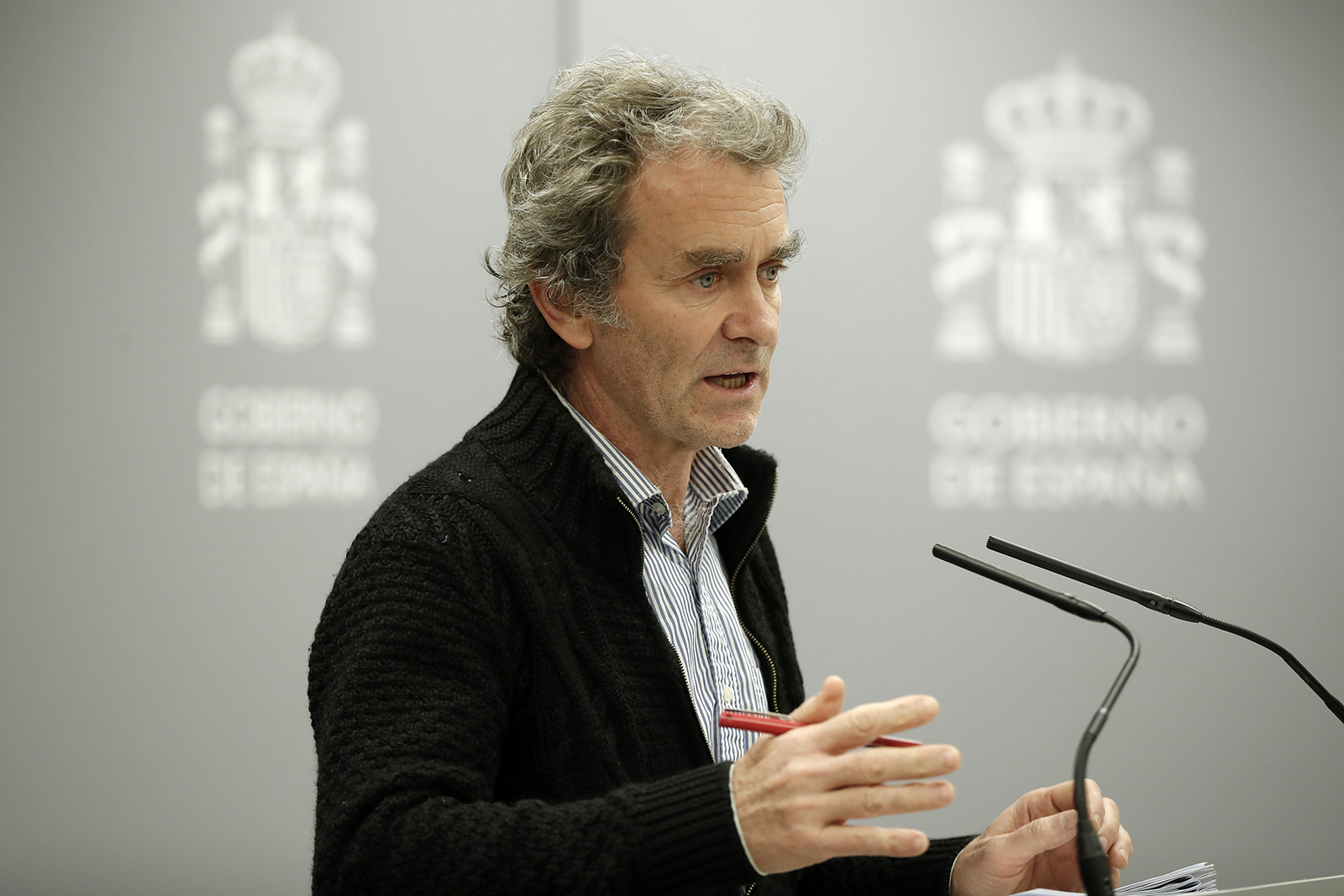 Dr. Fernando Simón, Spain’s director of the Center for Health Emergencies, holds a press conference on the latest developments of the coronavirus (COVID-19) outbreak in Madrid, Spain on March 11.
