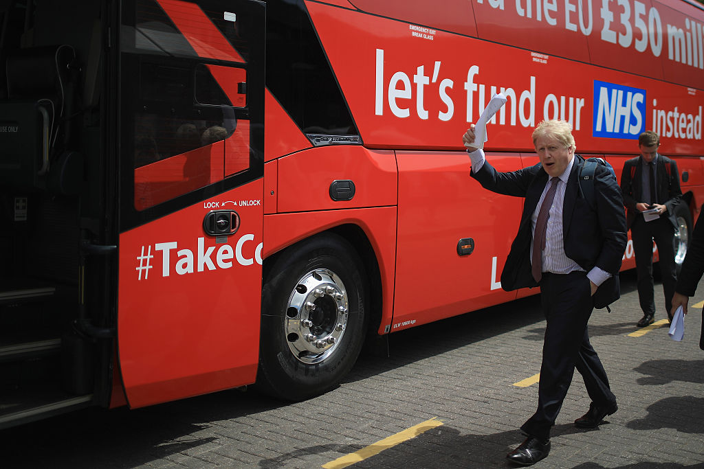 Boris Johnson during the 2016 Brexit referendum campaign. Christopher Furlong/Getty Images