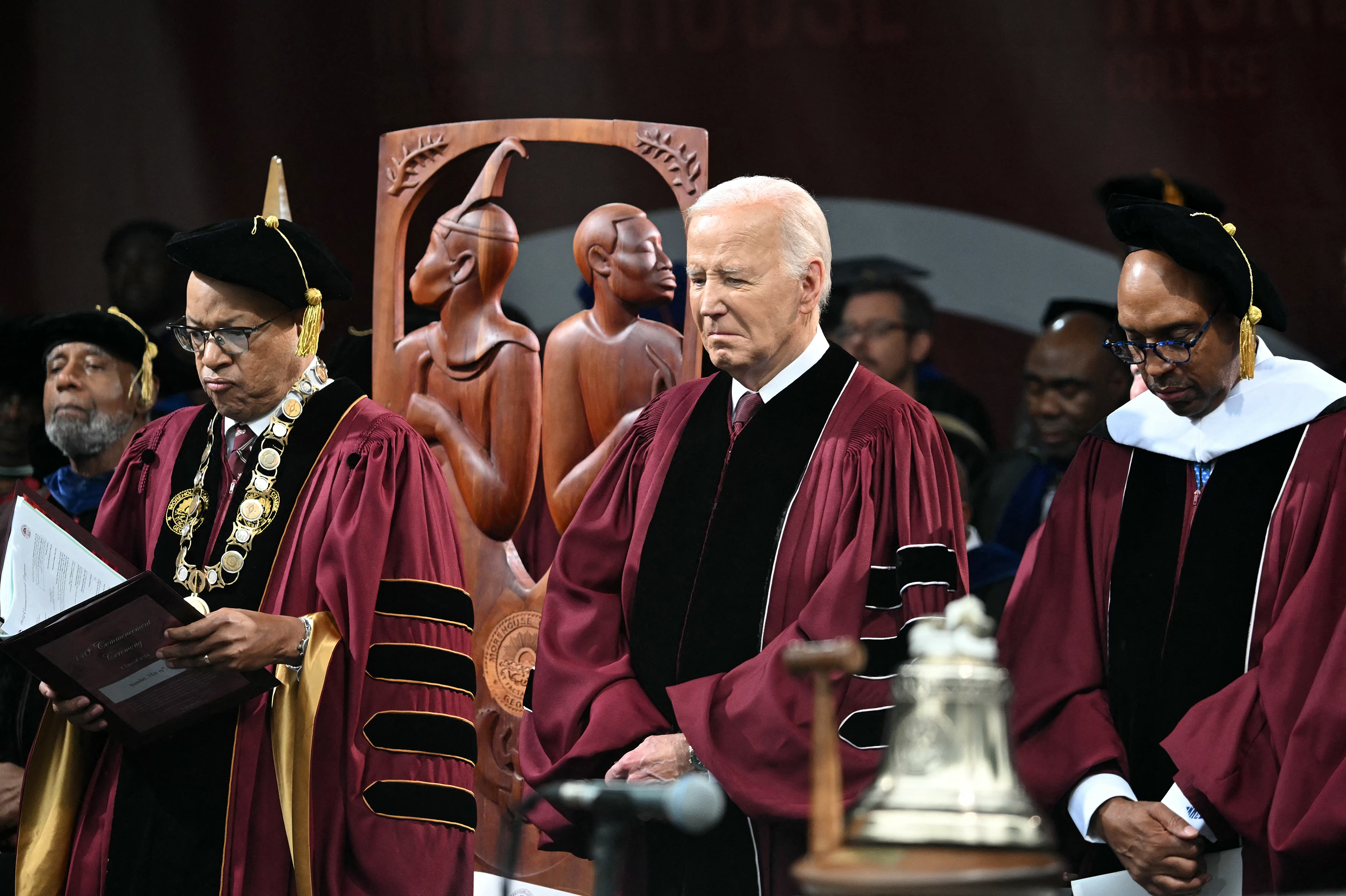 President Joe Biden attends Morehouse College's commencement in Atlanta on May 19.