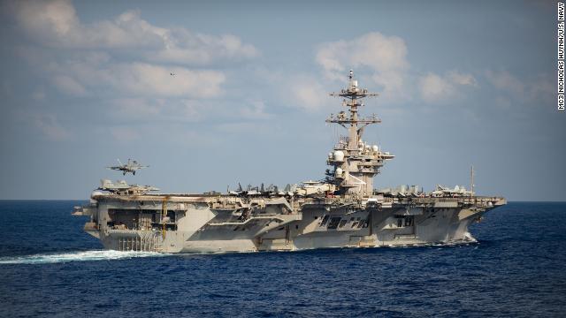 Aircraft carrier USS Theodore Roosevelt on March 18. 