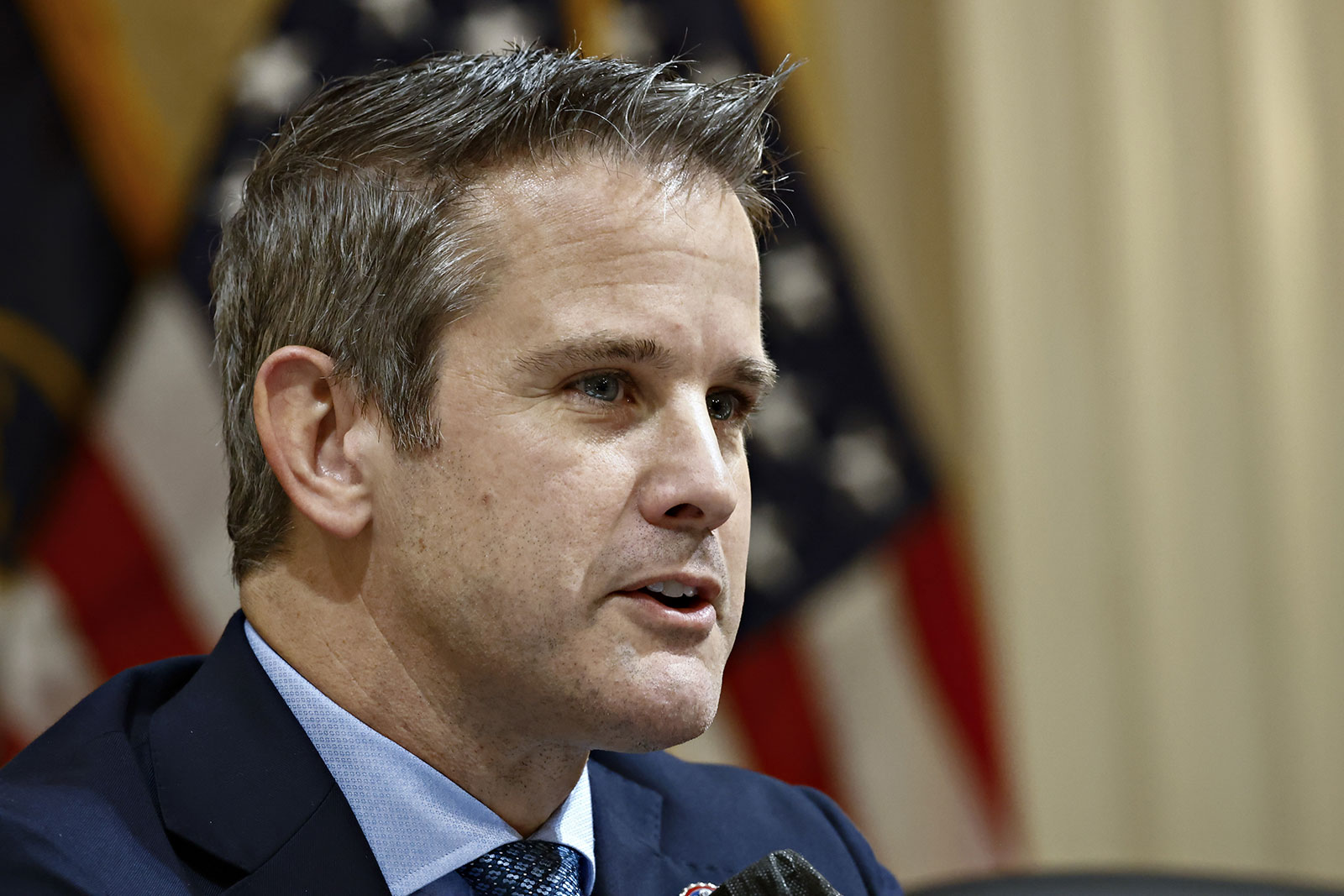 Rep. Adam Kinzinger speaks during a hearing of the House select committee on June 23. 