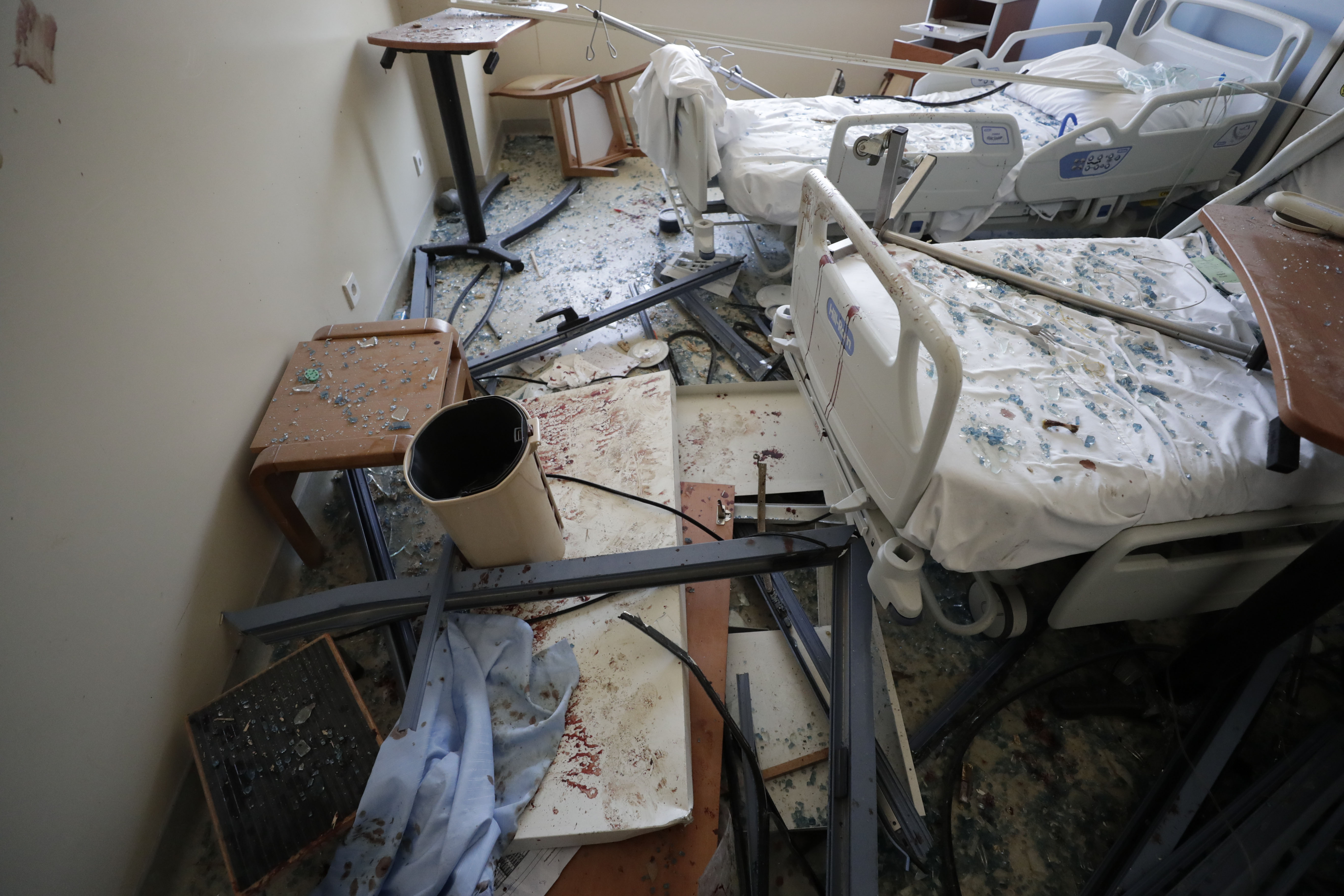 A damaged hospital in Beirut is seen on August 5.