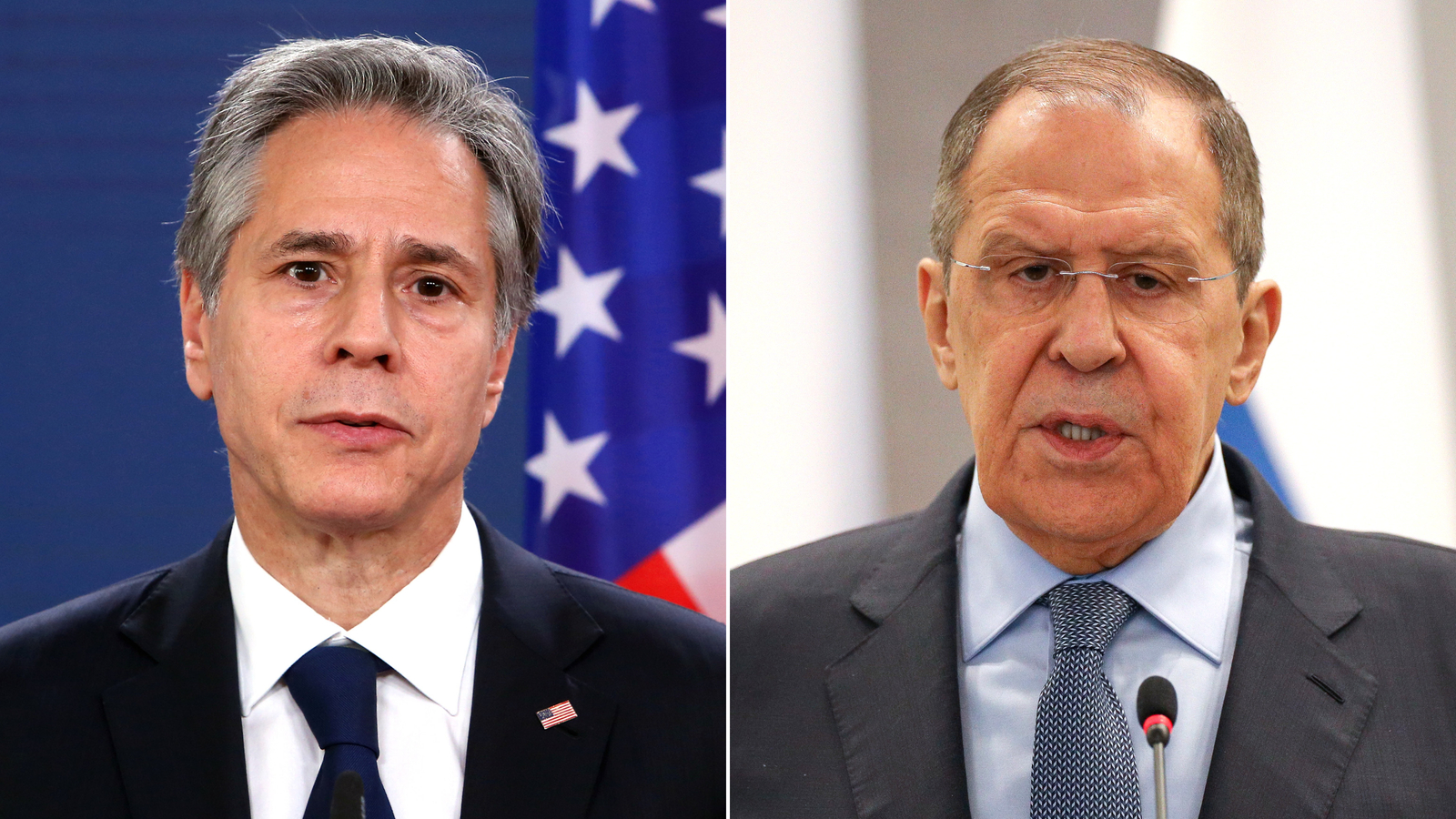 US Secretary of State Antony Blinken, left, met with his Russian counterpart, Foreign Minister Sergey Lavrov on the sidelines of the G20 in New Delhi, India, on March 2.