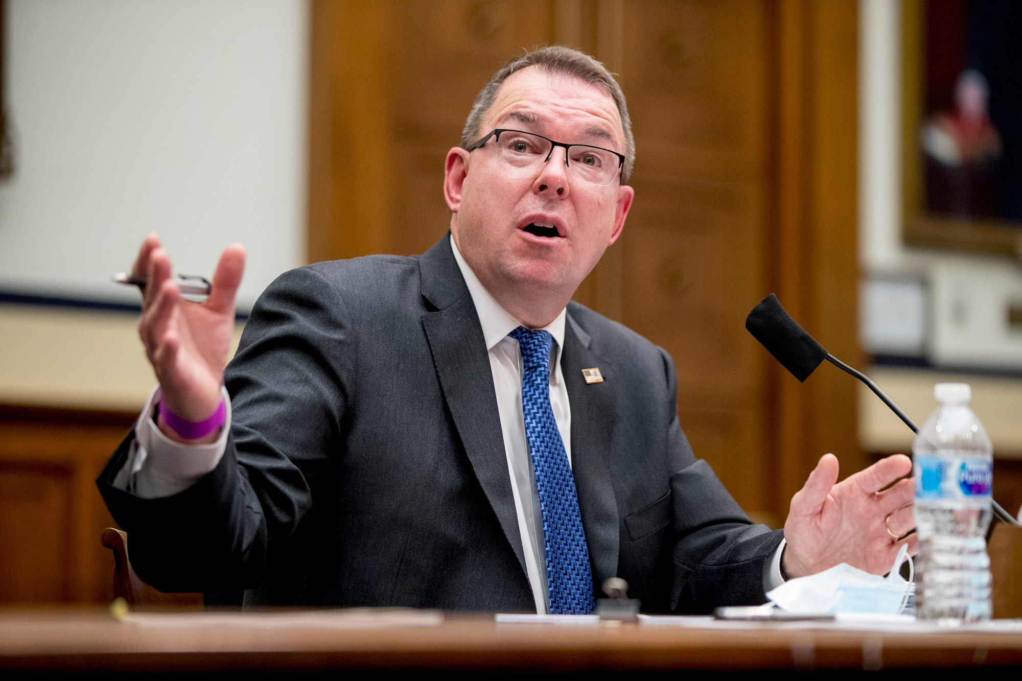 Federal Emergency Management Agency Administrator Peter Gaynor testifies before a House Committee on Homeland Security meeting on Capitol Hill in Washington, DC, on July 22 on the national response to the coronavirus pandemic. 