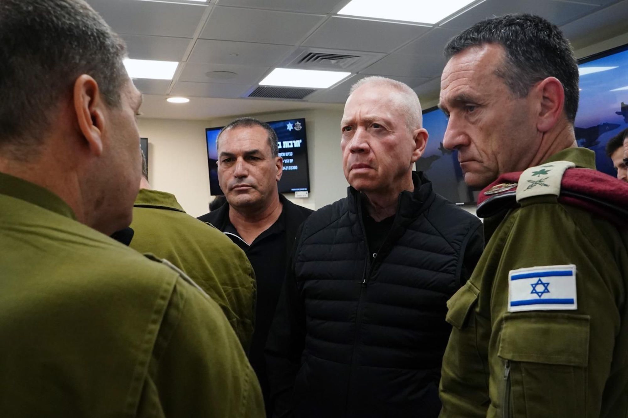 Israeli Defense Minister Yoav Gallant attends the Israel's war cabinet meeting in Tel Aviv on Sunday.