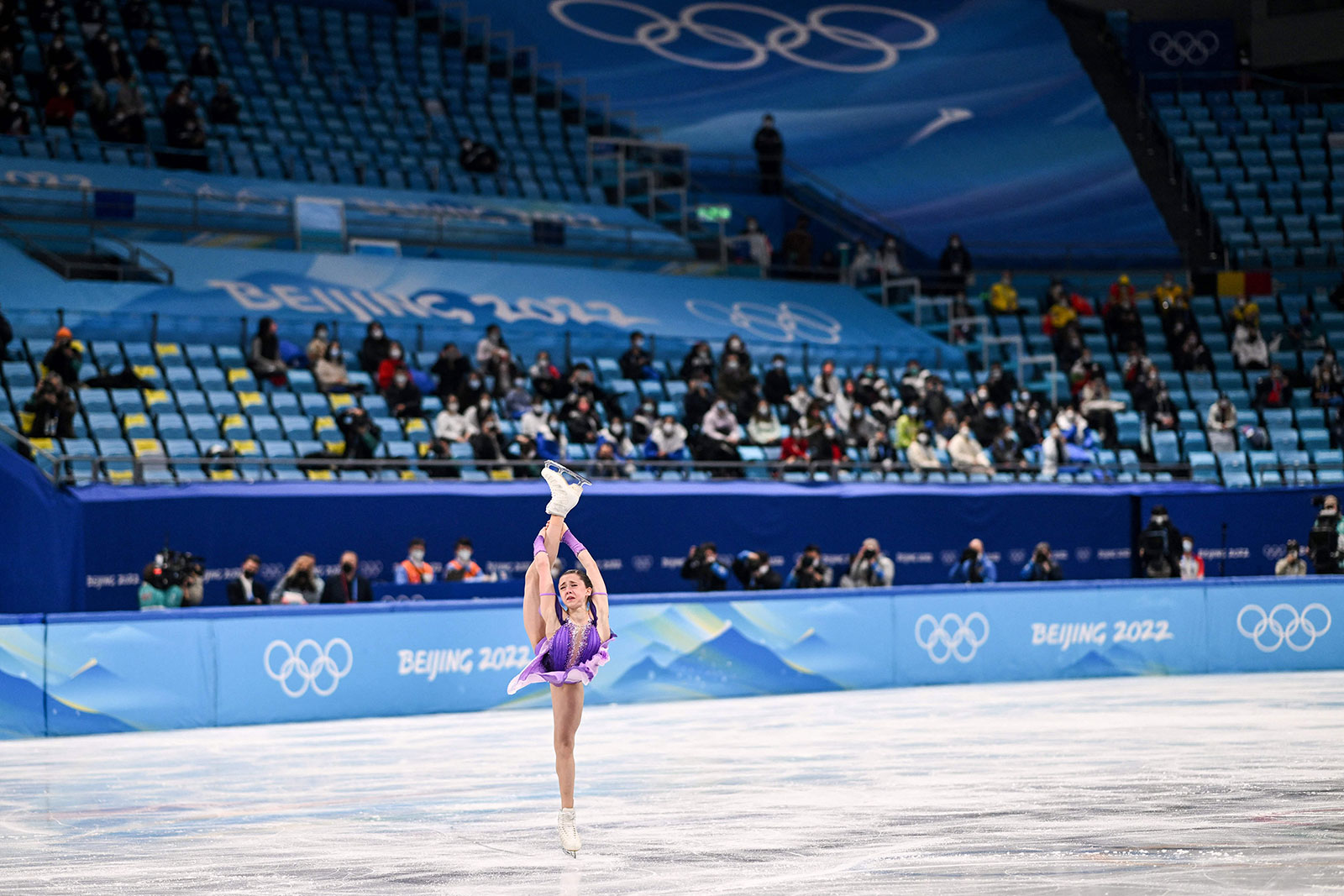 Kamila Valieva competes in the women's individual short program on February 15.