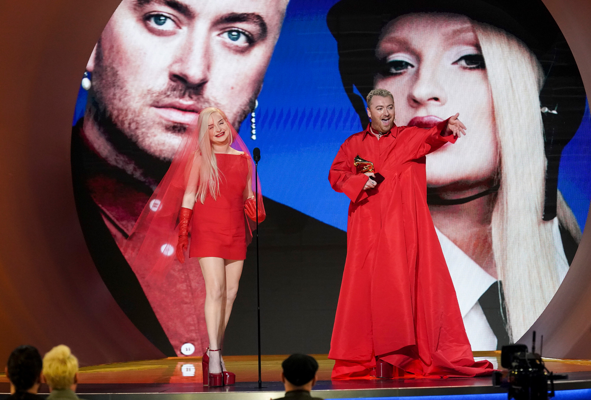 Kim Petras and Sam Smith receive the Best Pop Duo award.