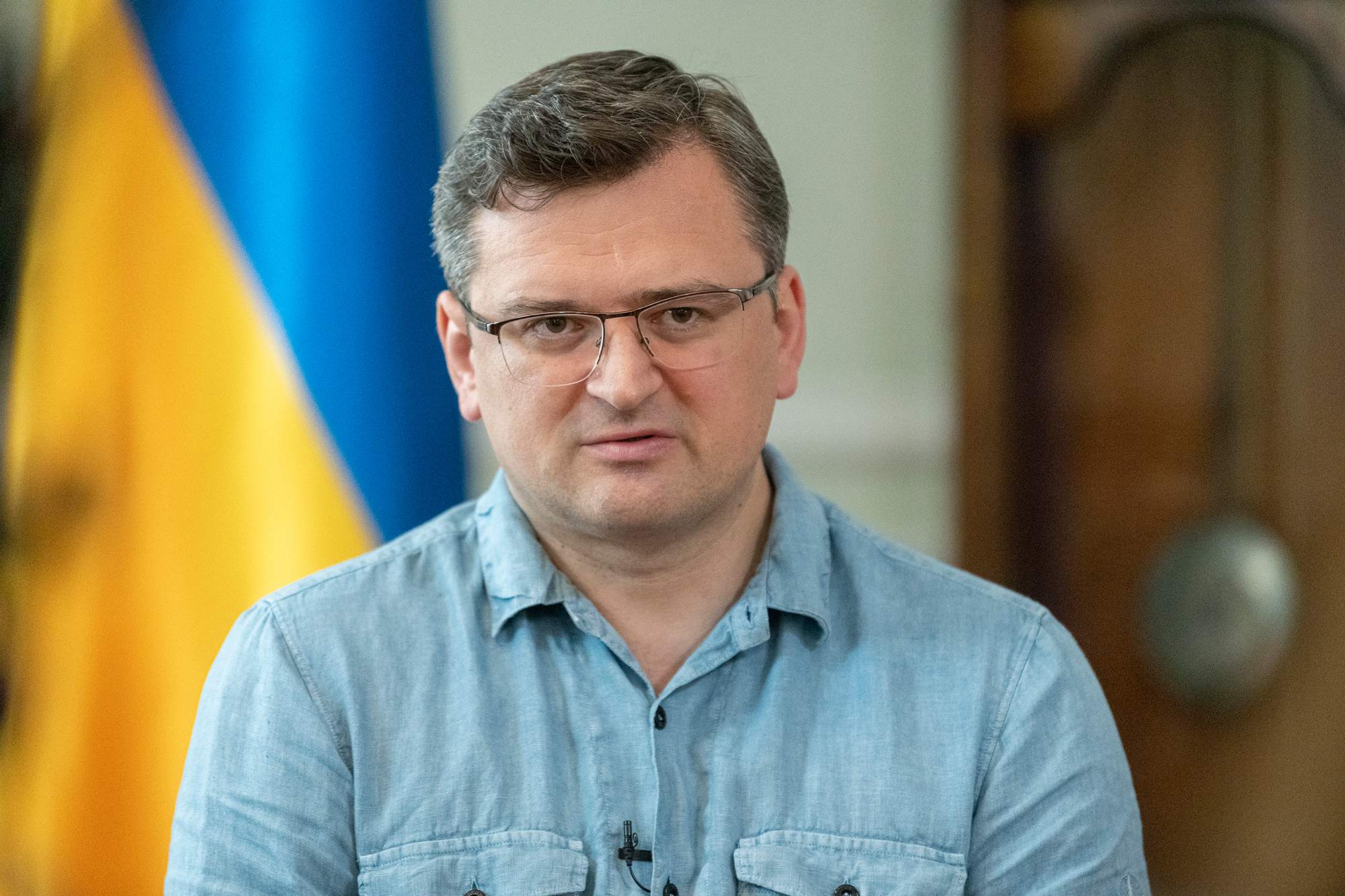 Ukrainian Foreign Minister Dmytro Kuleba speaks during an interview in Kyiv, Ukraine on July 12. 