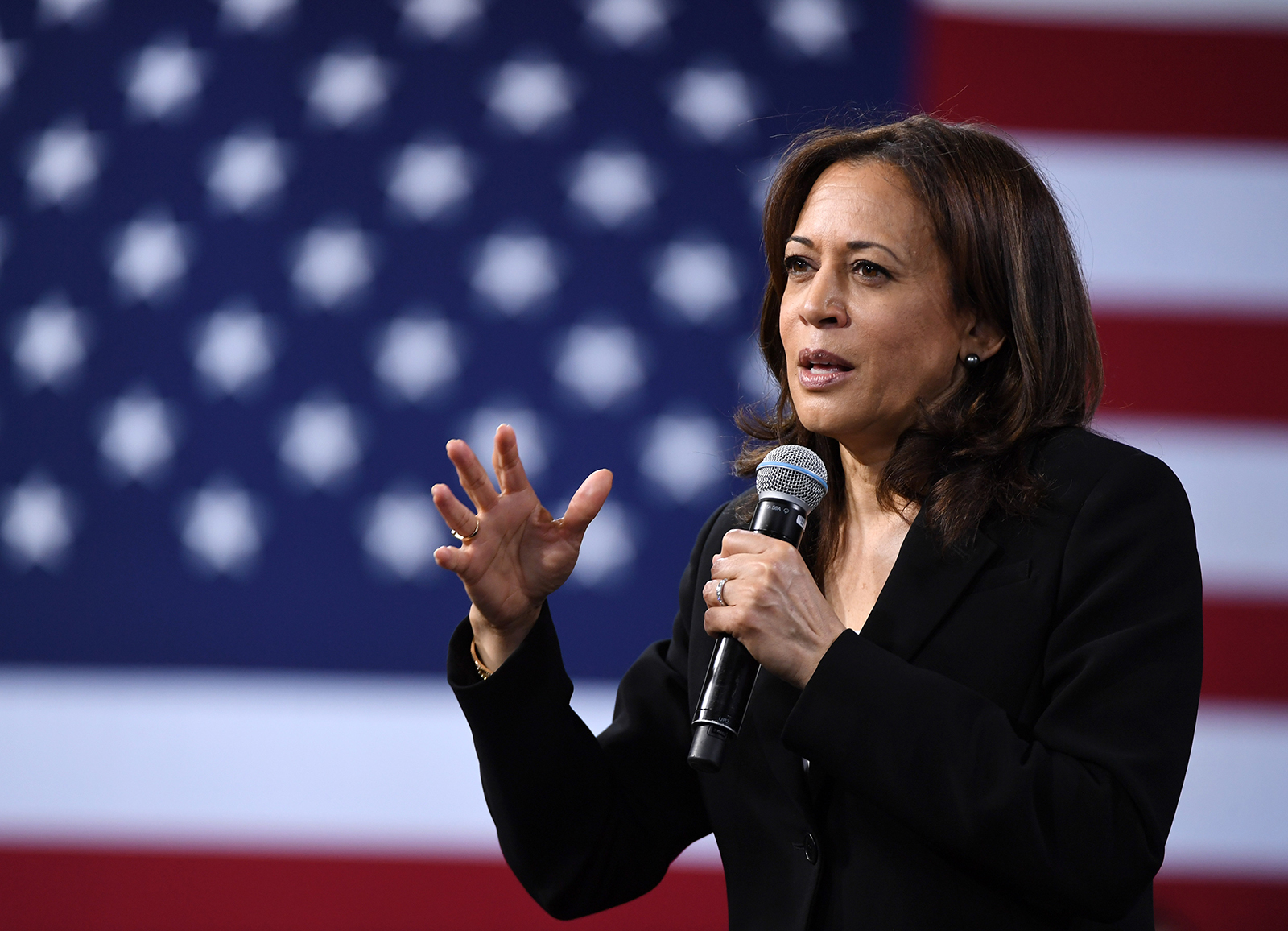 Sen. Kamala Harris speaks at the National Forum on Wages and Working People: Creating an Economy That Works for All at Enclave on April 27, 2019 in Las Vegas, Nevada.