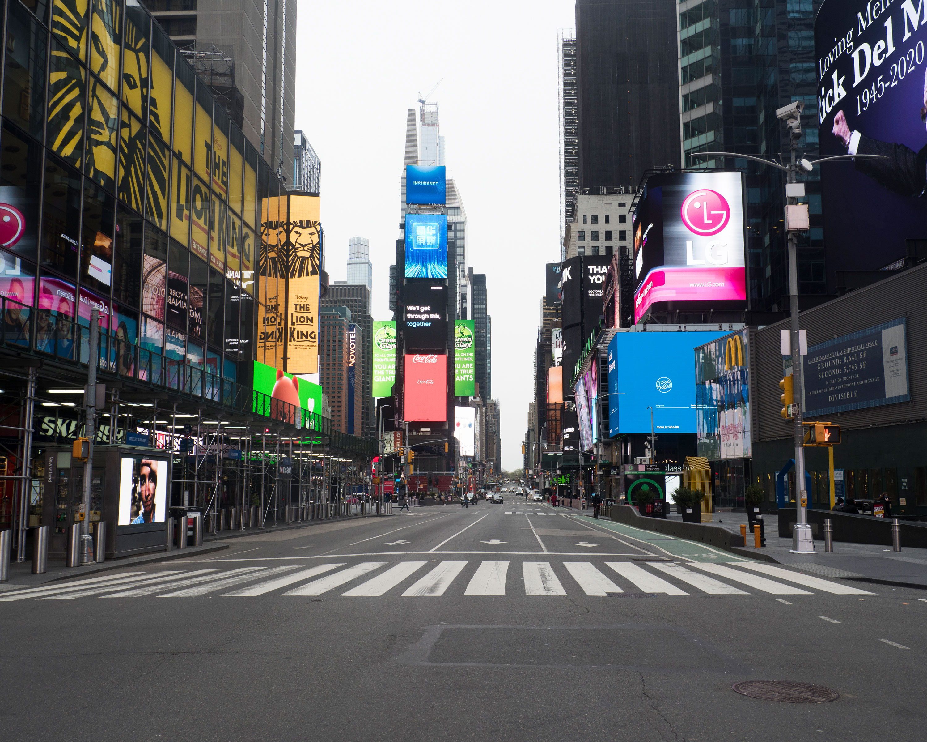 Times Square is seen virtually empty on April 17.