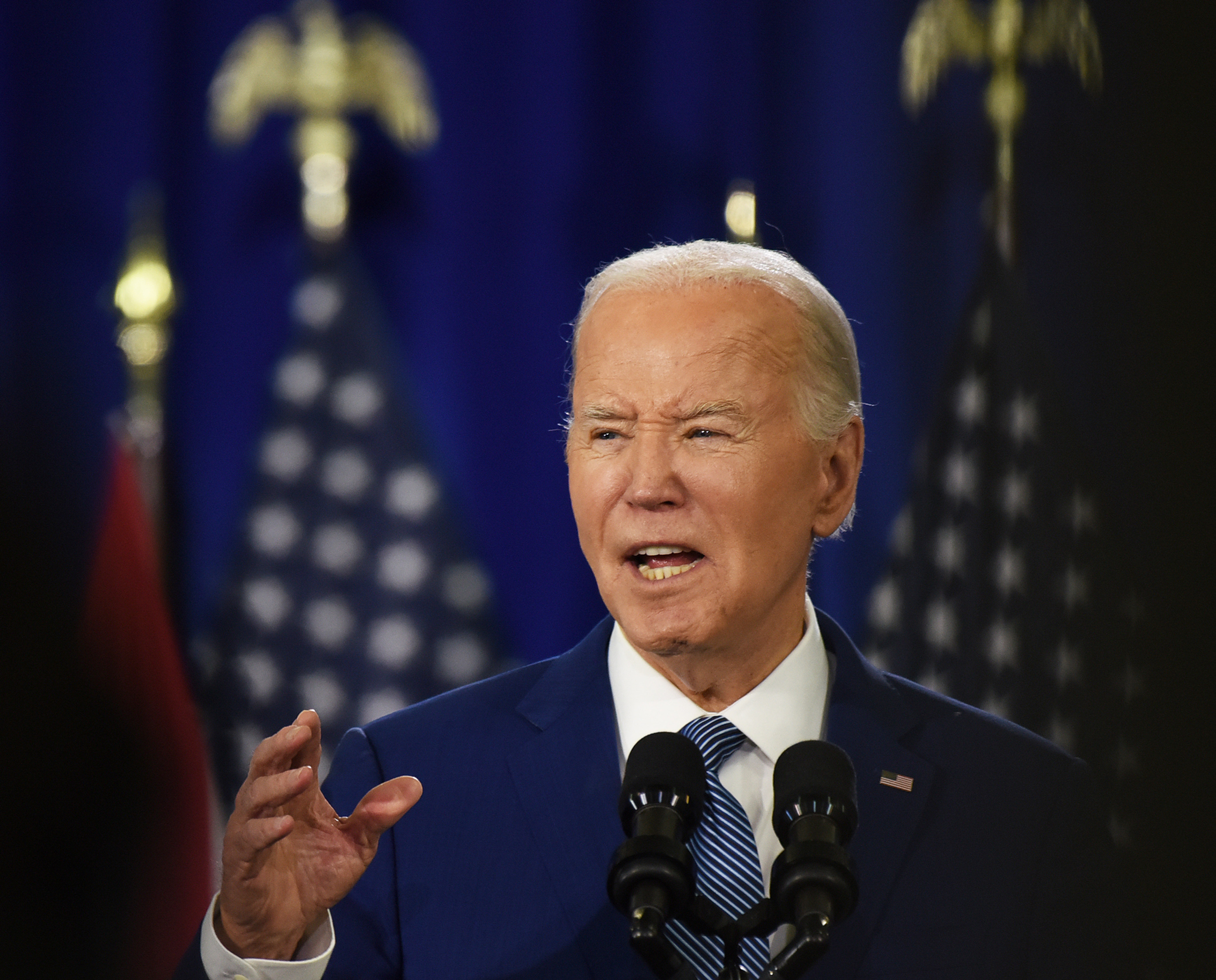 Joe Biden speaks at a reproductive freedom event at Hillsborough Community College in Tampa, Florida on April 23.