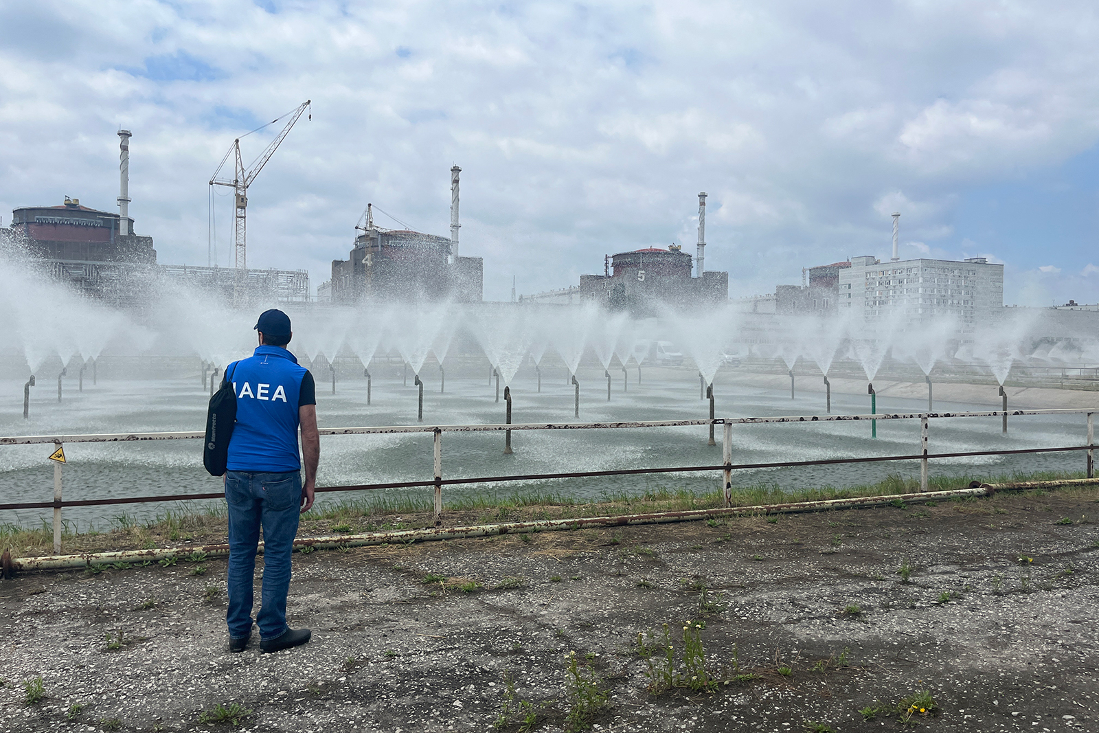 An IAEA team visits the Zaporizhzhia nuclear power plant in Ukraine on June 15.