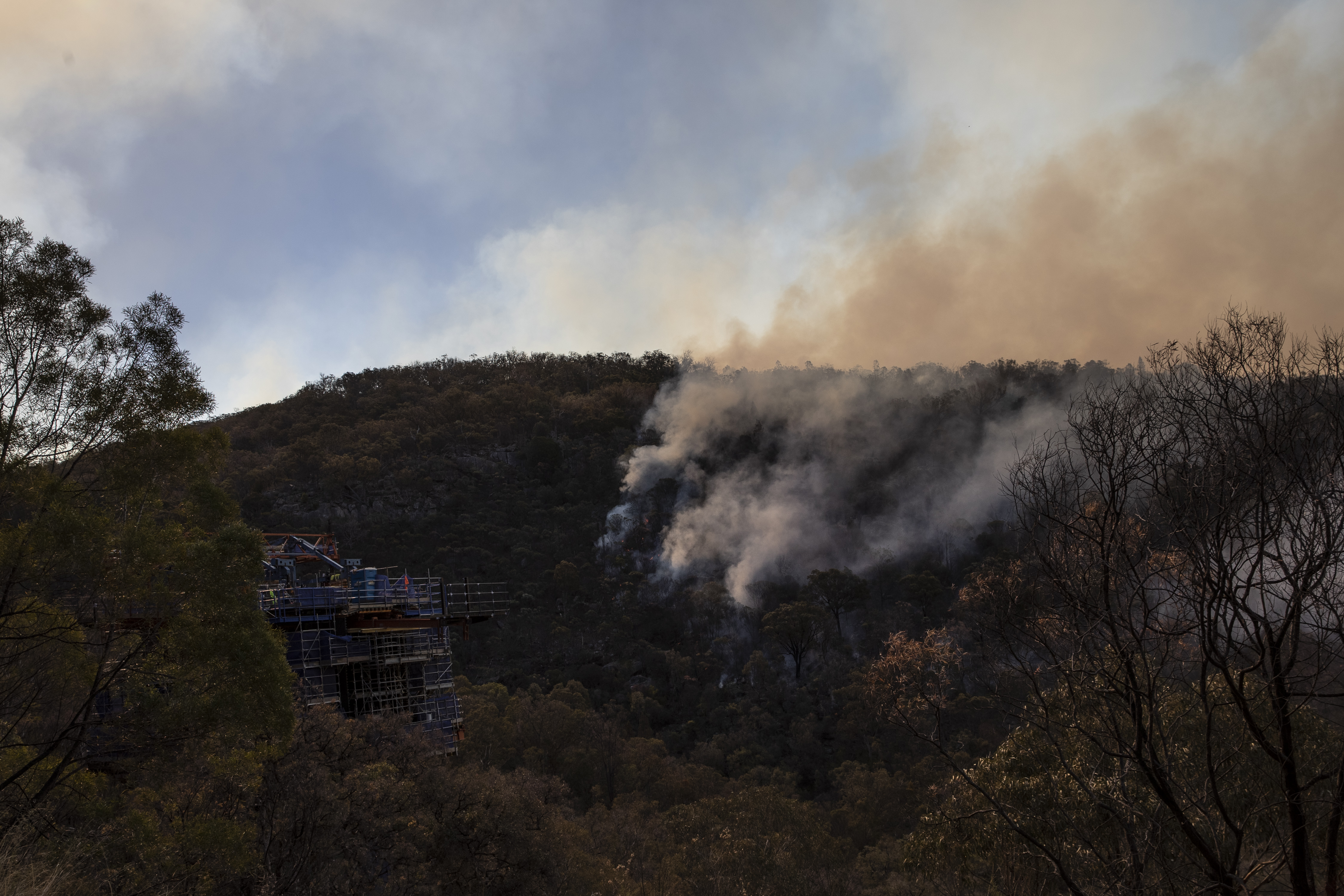 Wildfires burning in Glen Innes, Australia, on November 10, 2019.