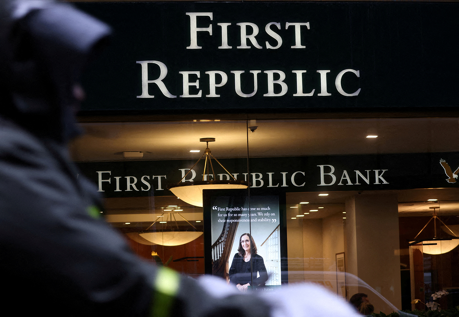 A First Republic Bank branch is pictured in Midtown Manhattan in New York City on March 13.