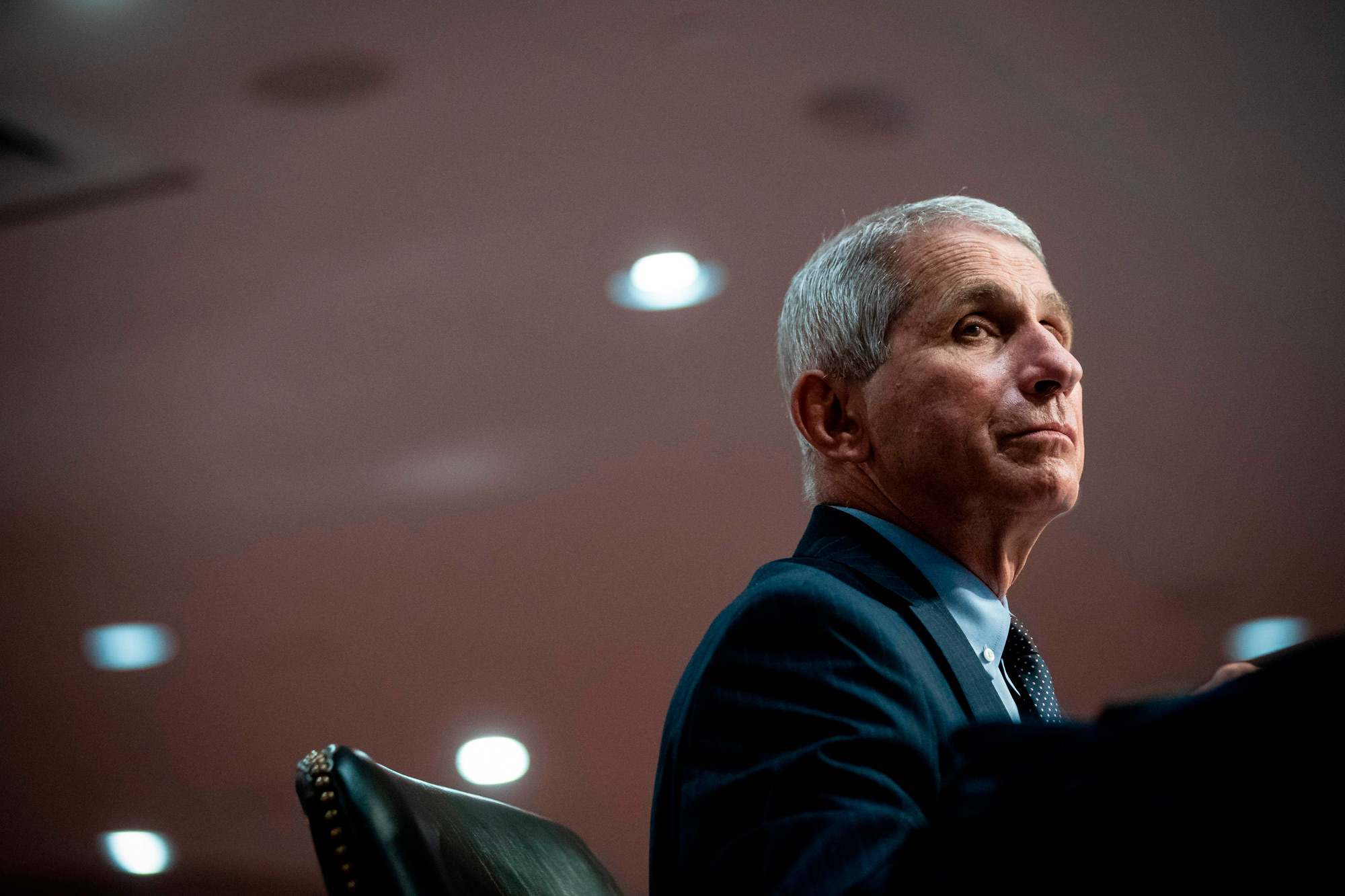 Anthony Fauci, director of the National Institute of Allergy and Infectious Diseases, listens during a Senate Health, Education, Labor and Pensions Committee hearing in Washington, DC, on June 30.