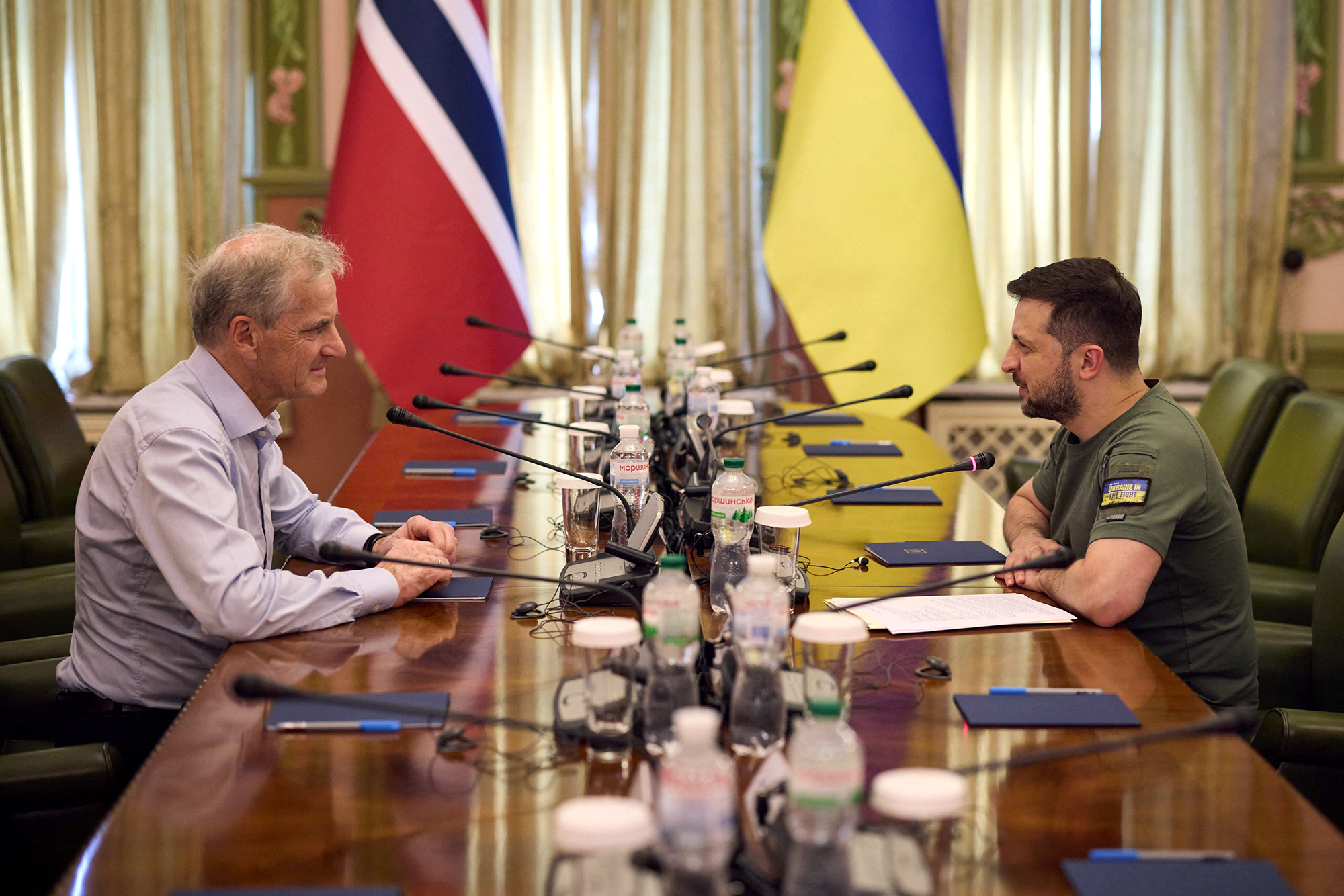 Norway's Prime Minister Jonas Gahr Støre attends a meeting with Ukraine's President Volodymyr Zelensky in Kyiv, Ukraine on July 1. 