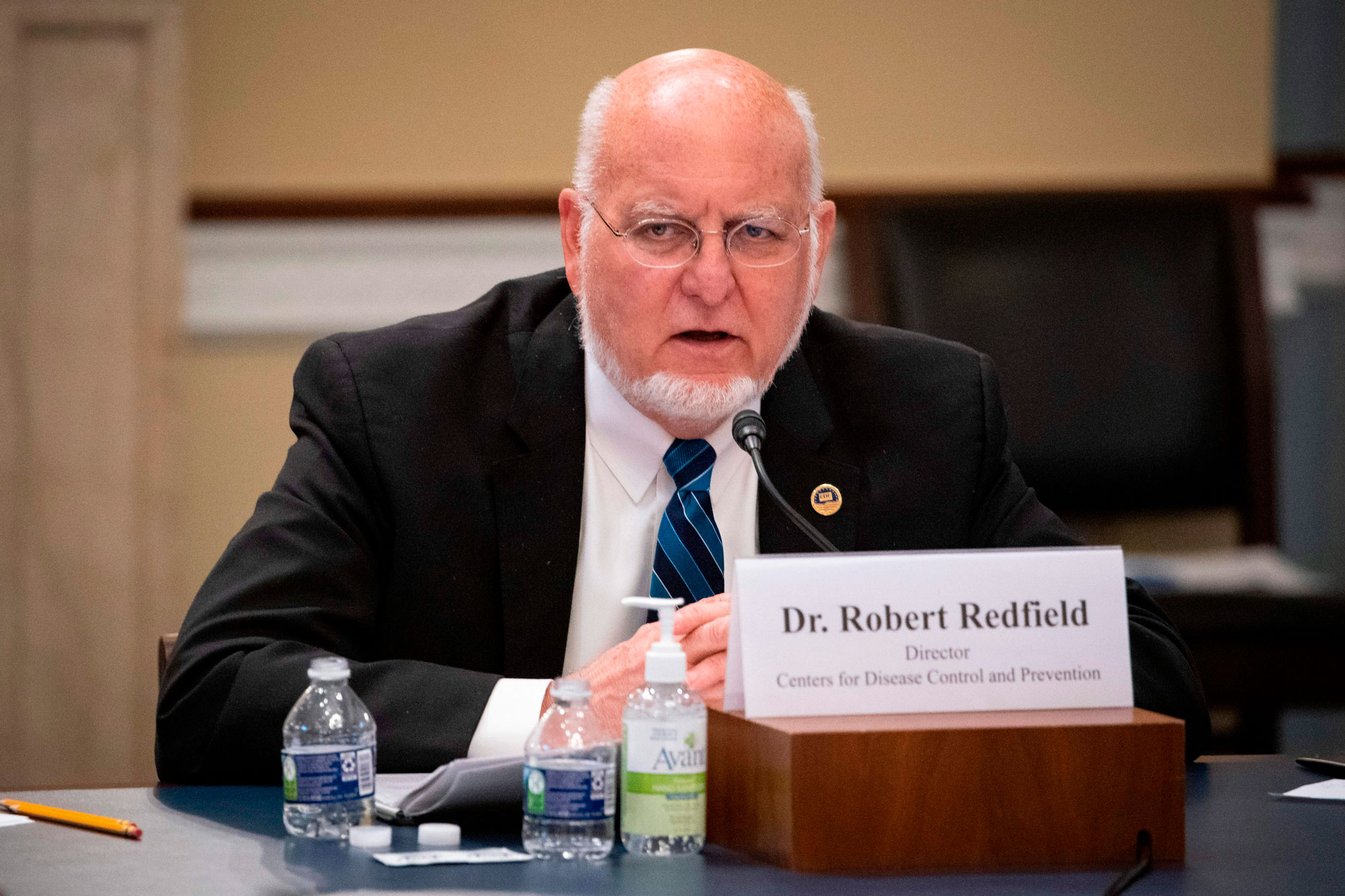 Robert Redfield, director of the Centers for Disease Control and Prevention (CDC), attends a House Appropriations Subcommittee hearing on "COVID-19 Response" on Capitol Hill in Washington on June 4.