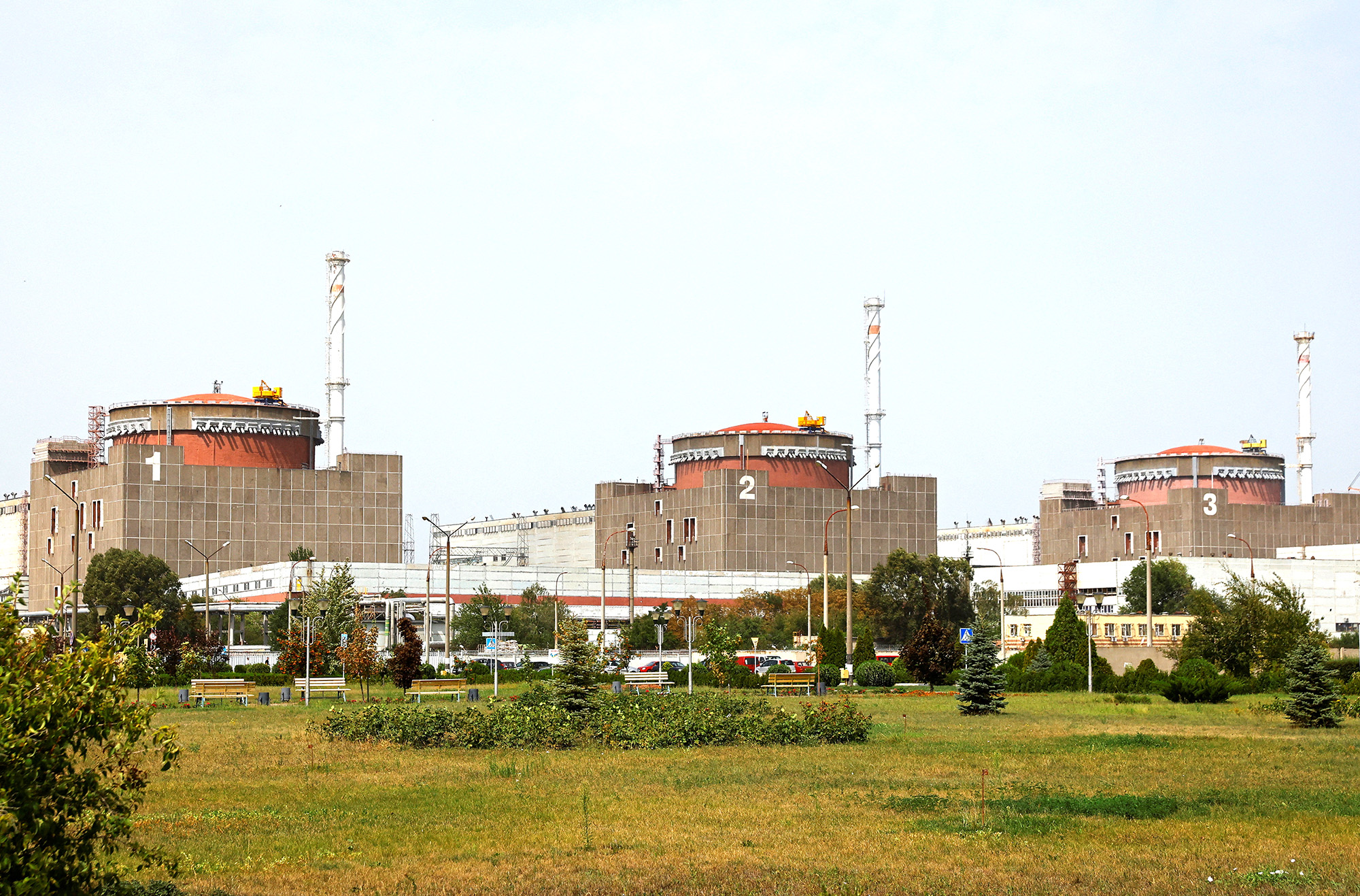 The Zaporizhzhia Nuclear Power Plant outside the Russian-controlled city of Enerhodar, Ukraine, on August 22.