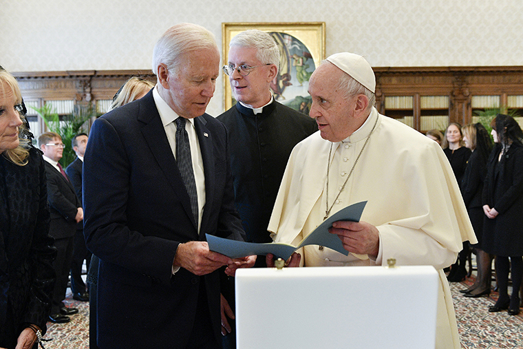 Pope Francis met President Joe Biden at the Apostolic Palace on Friday, October 29, 2021 in Vatican City, Vatican.