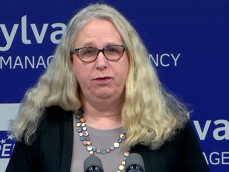 Secretary of Health Dr. Rachel Levine speaks at a press conference on Tuesday, April 7. 