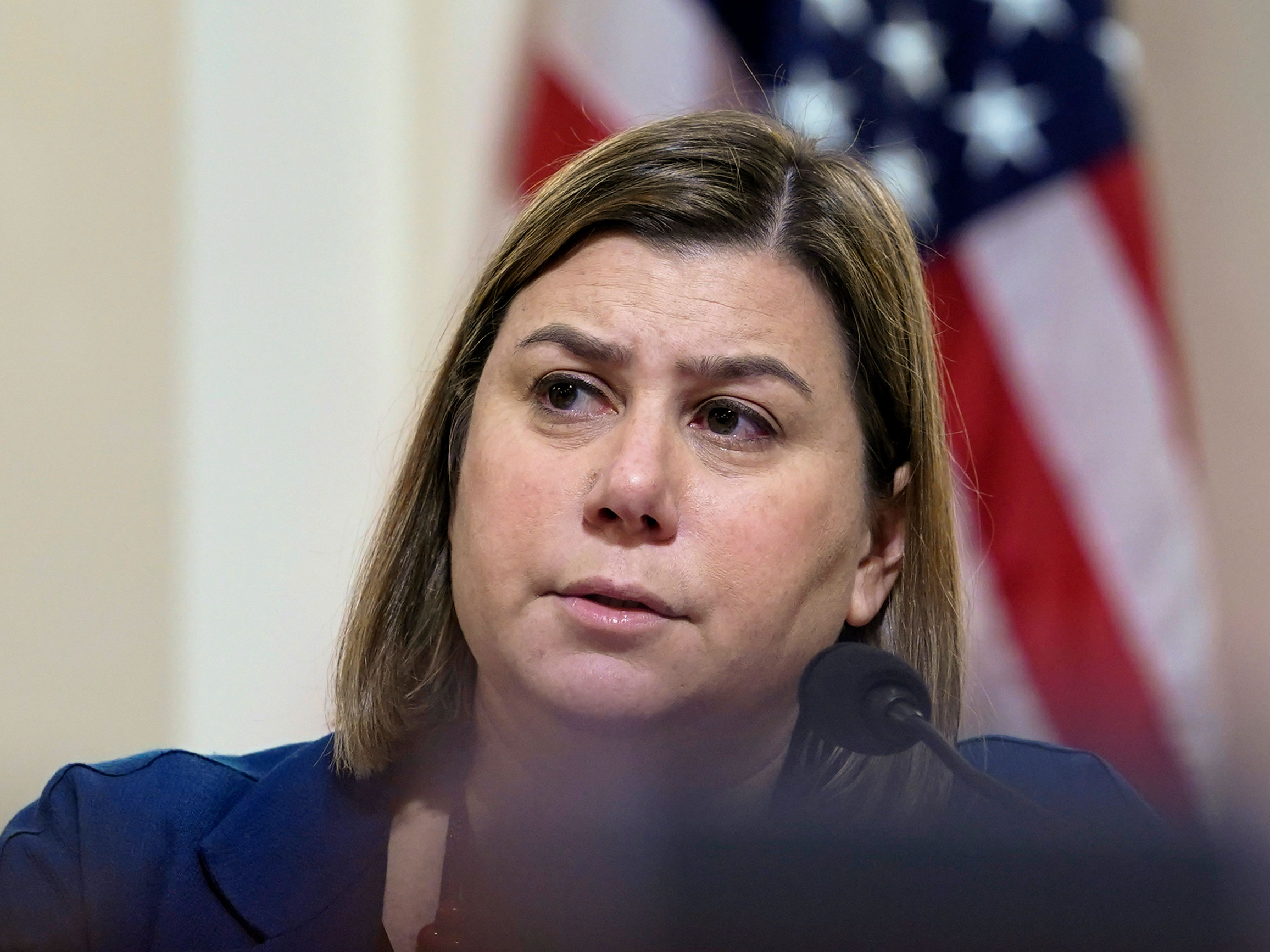 Rep. Elissa Slotkin asks question during a House Homeland Security Committee hearing in Washington, DC, on November 15, 2022.