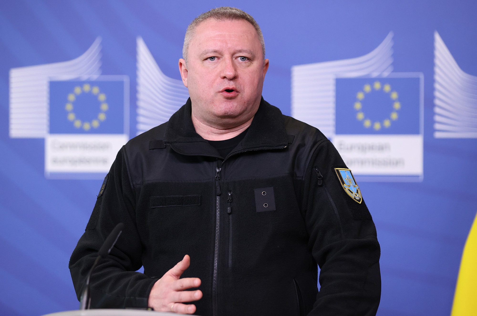 Prosecutor General of Ukraine Andriy Kostin attends a news conference at the EU Commission headquarters on February 17, in Brussels, Belgium. 